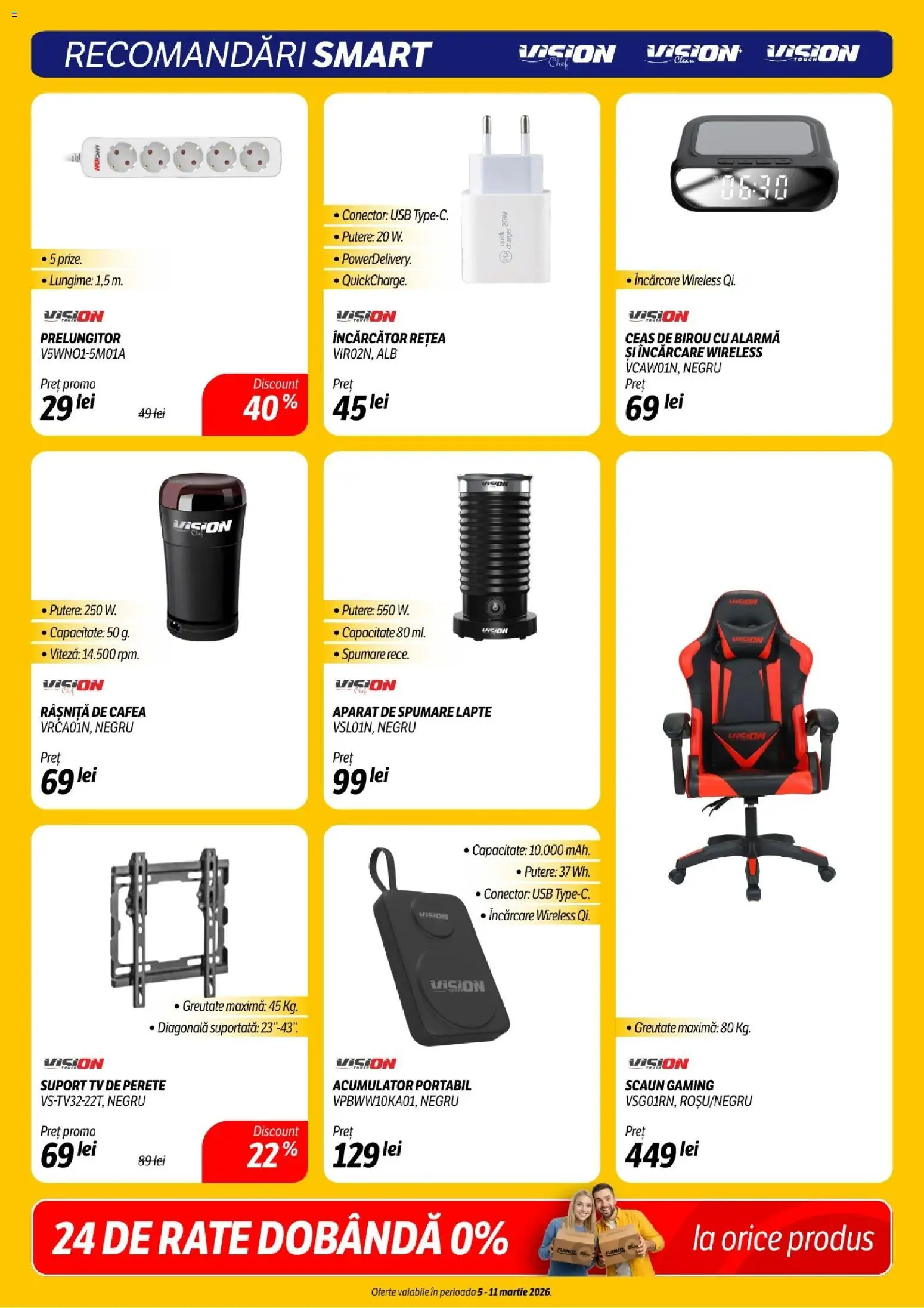 Noul catalog Flanco – valabil de la 05.03.2026 | Pagină: 20 | Produse: Încărcător, Scaun, Lapte, Cafea