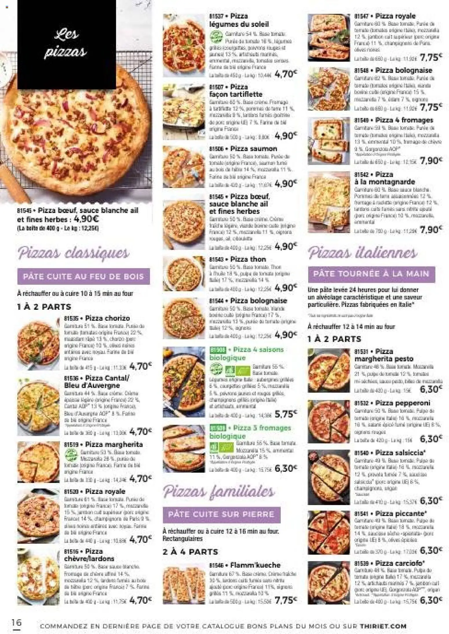 {H1} | Page: 16 | Produits: Chorizo, Pepperoni, Pesto, Saumon