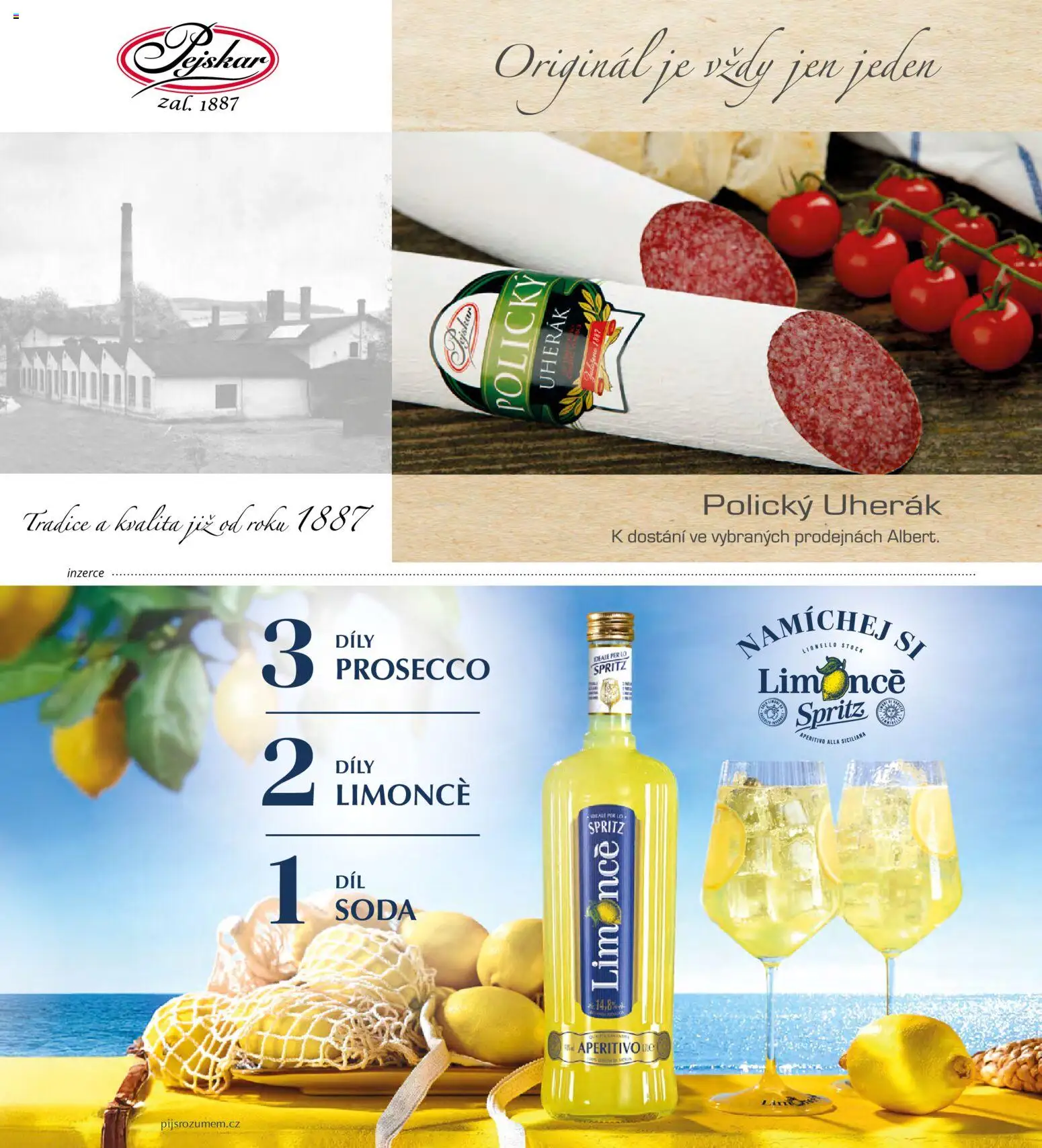 Albert magazín od 01.07.2026 | Strana: 84 | Produkty: Uherák, Prosecco, Spritz, Aperitivo