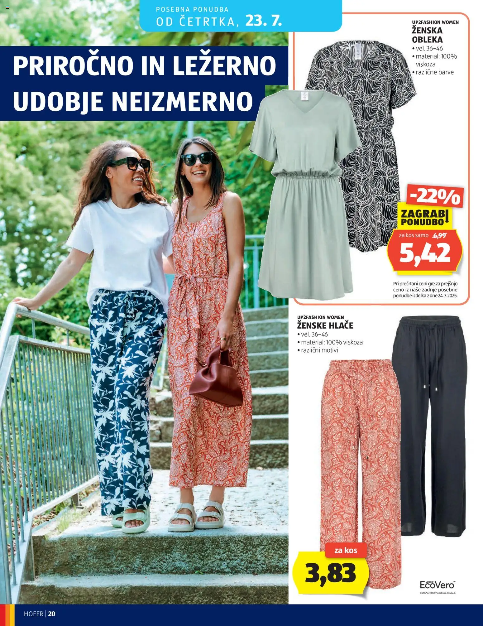 Hofer SI katalog | vrijedi od 15.07.2026 | Stranica: 20 | Proizvodi: Hlače, Zenske hlače