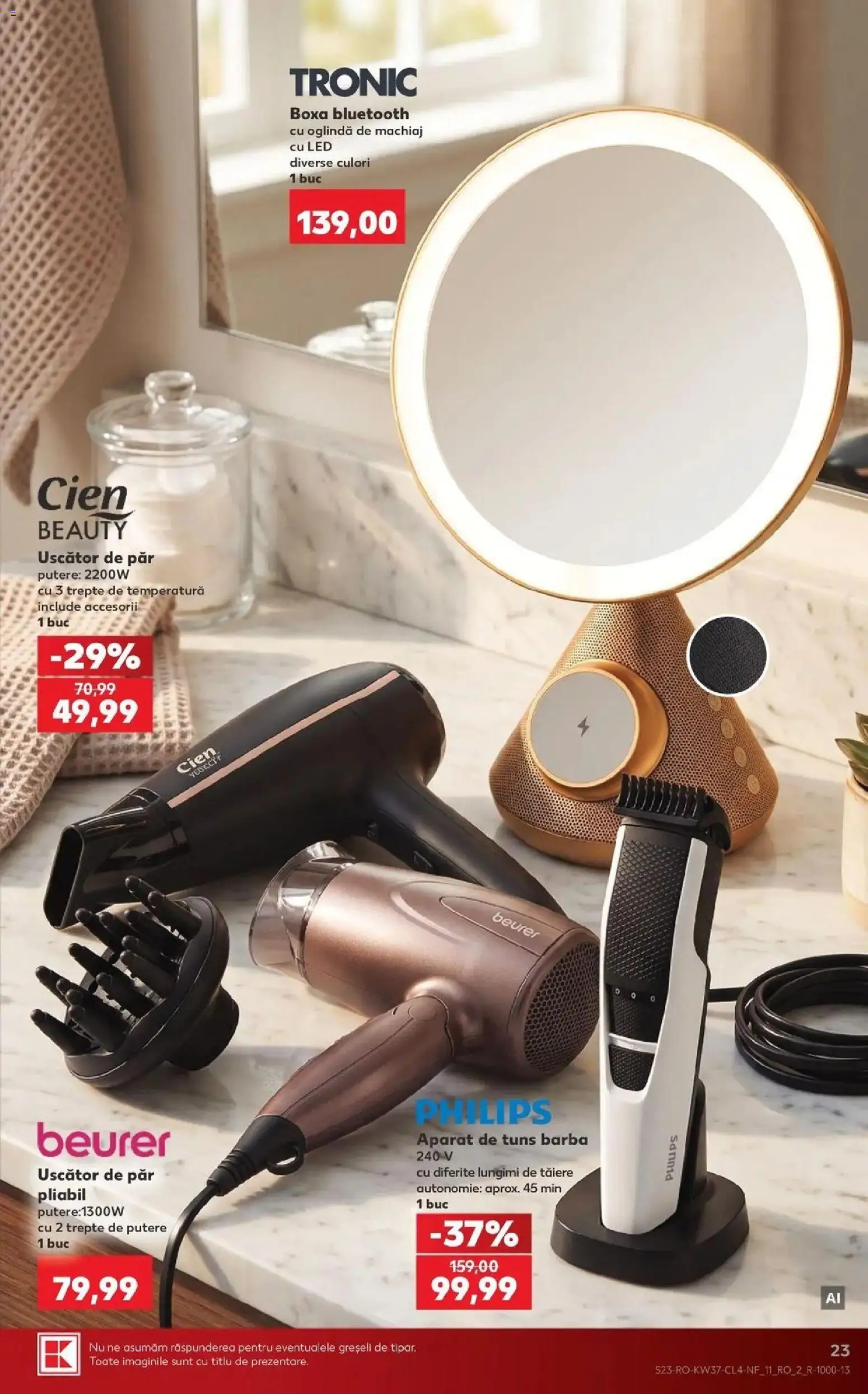Kaufland Viseu de Sus 09.09.2026 - Revista si Oferta | Pagină: 23 | Produse: Cien, Uscător, Boxă Bluetooth, LED