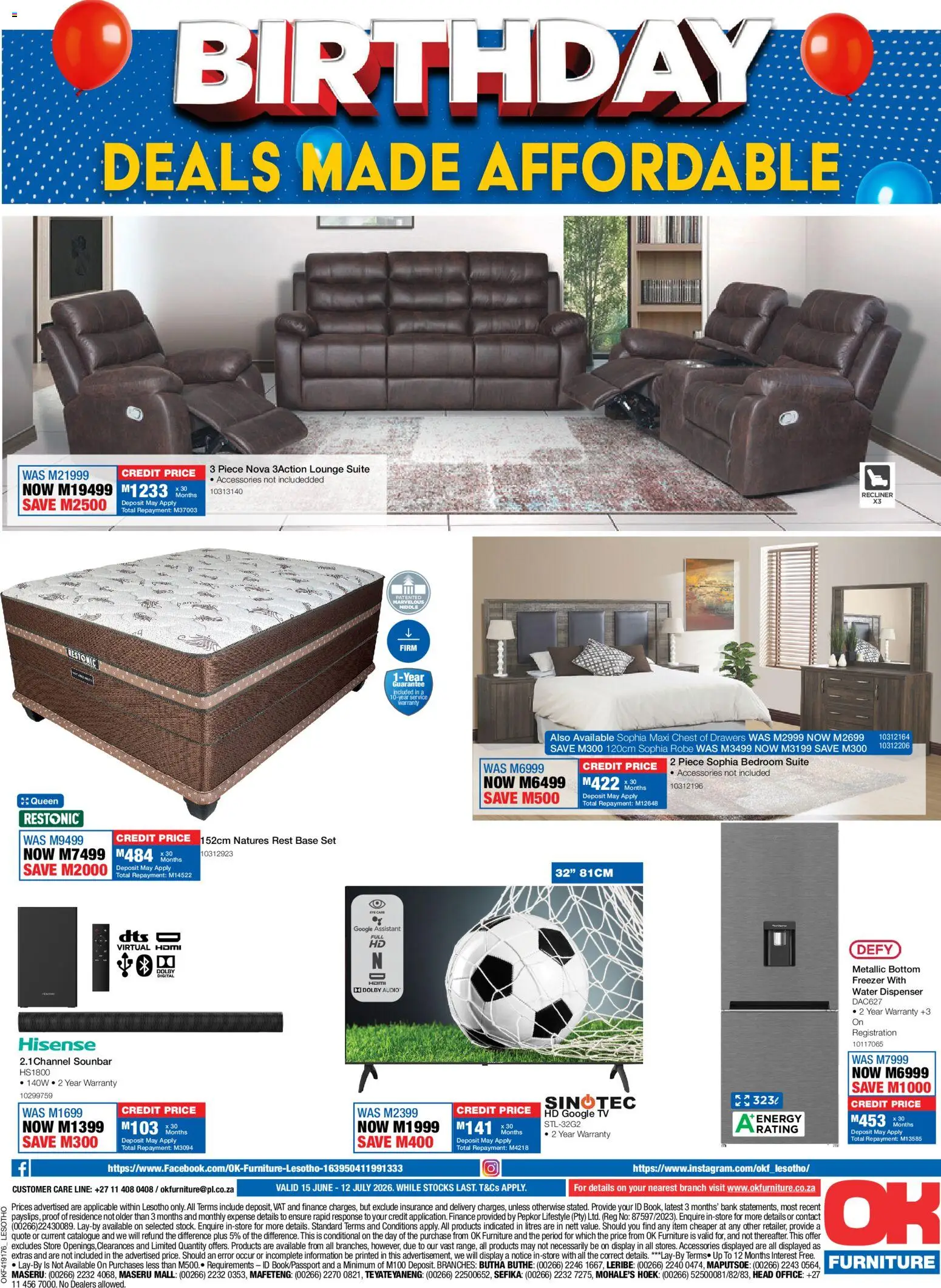 New OK Furniture catalogue – valid from 15.06.2026 | Page: 12 | Products: Audio, Freezer, Chest of drawers, TV