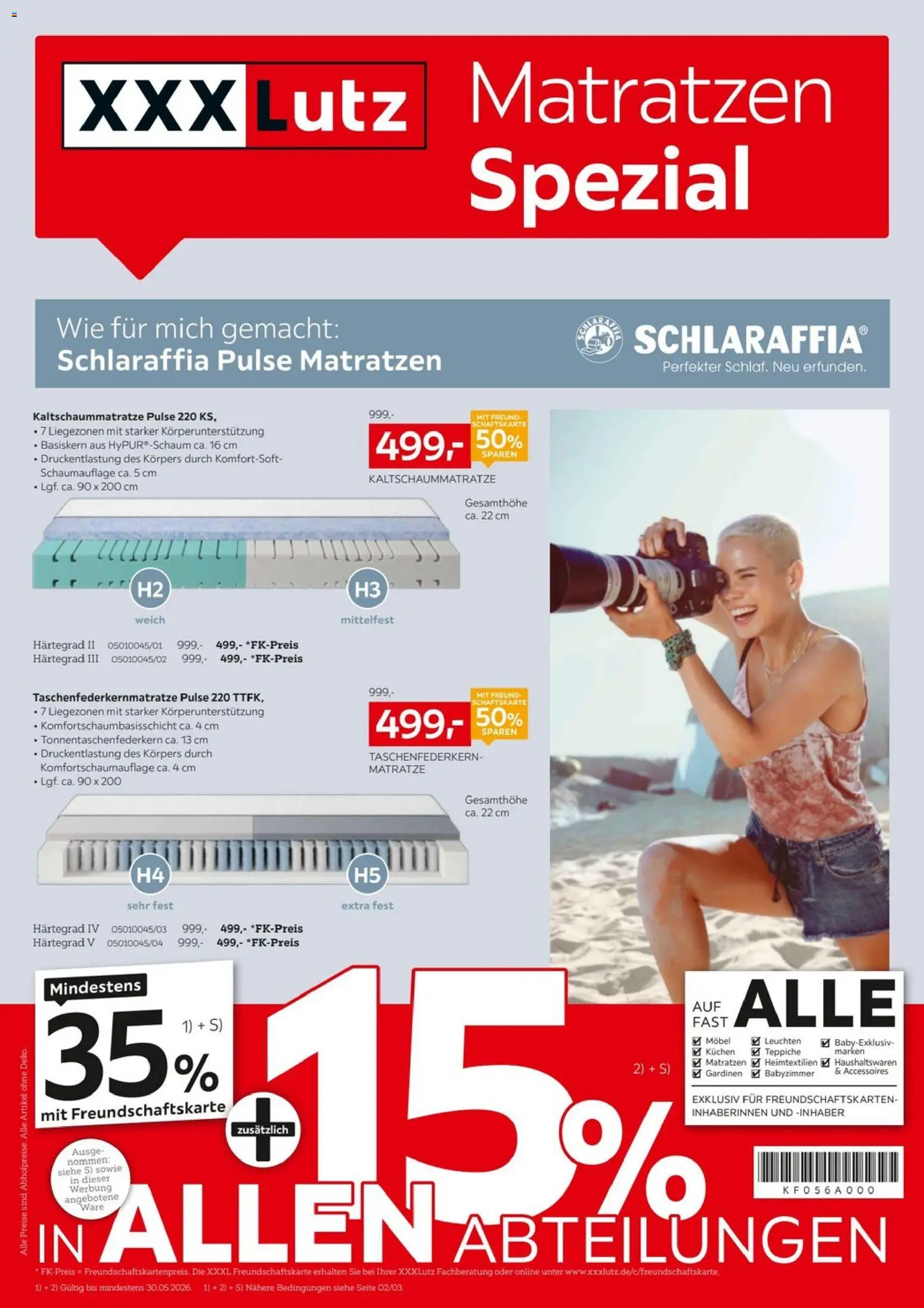 XXXLutz Matratzen Spezial – gültig ab 16.05.2026 | Seite: 1 | Produkte: Matratze, Kuchen