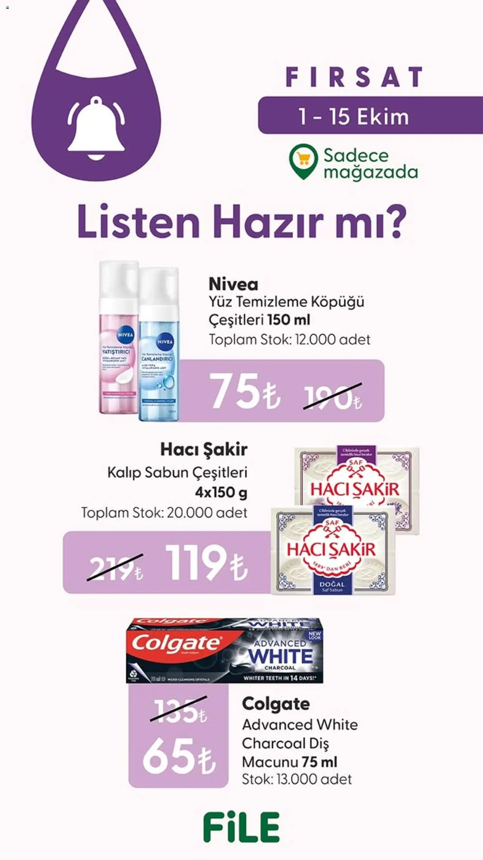 File Market Katalog - 01 Ekim 2026 tarihinden itibaren geçerlidir | Sayfa: 3 | Ürünler: Sabun, Diş macunu