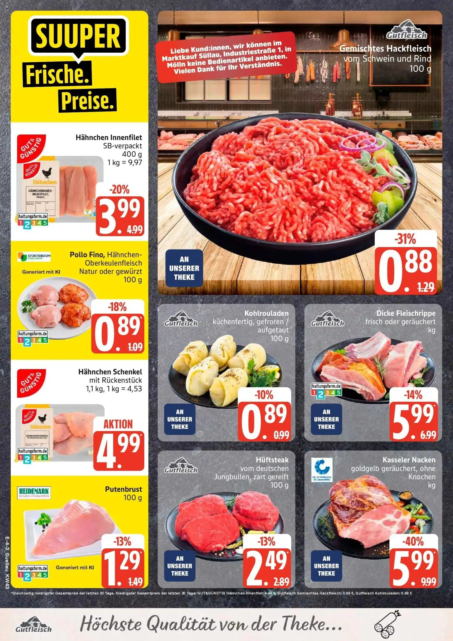 Edeka Prospekt Ratzeburg (ab 19.10.2026) » Angebote Online | Seite: 6 | Produkte: Putenbrust, Theke, Kasseler nacken, Hackfleisch