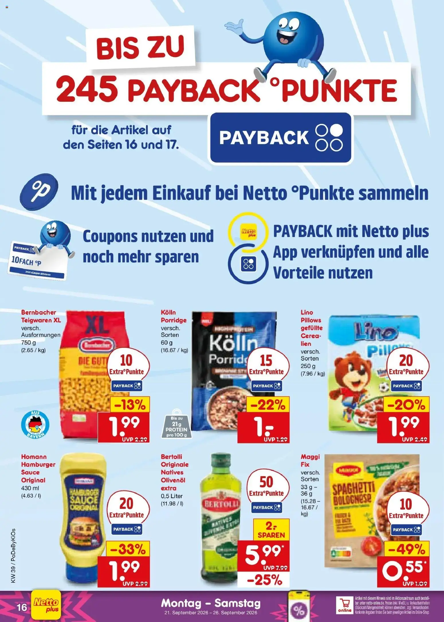 Netto Marken-Discount Prospekt Stuttgart – gültig ab 21.09.2026 | Seite: 24 | Produkte: Kolln, Maggi, Spaghetti, Olivenol