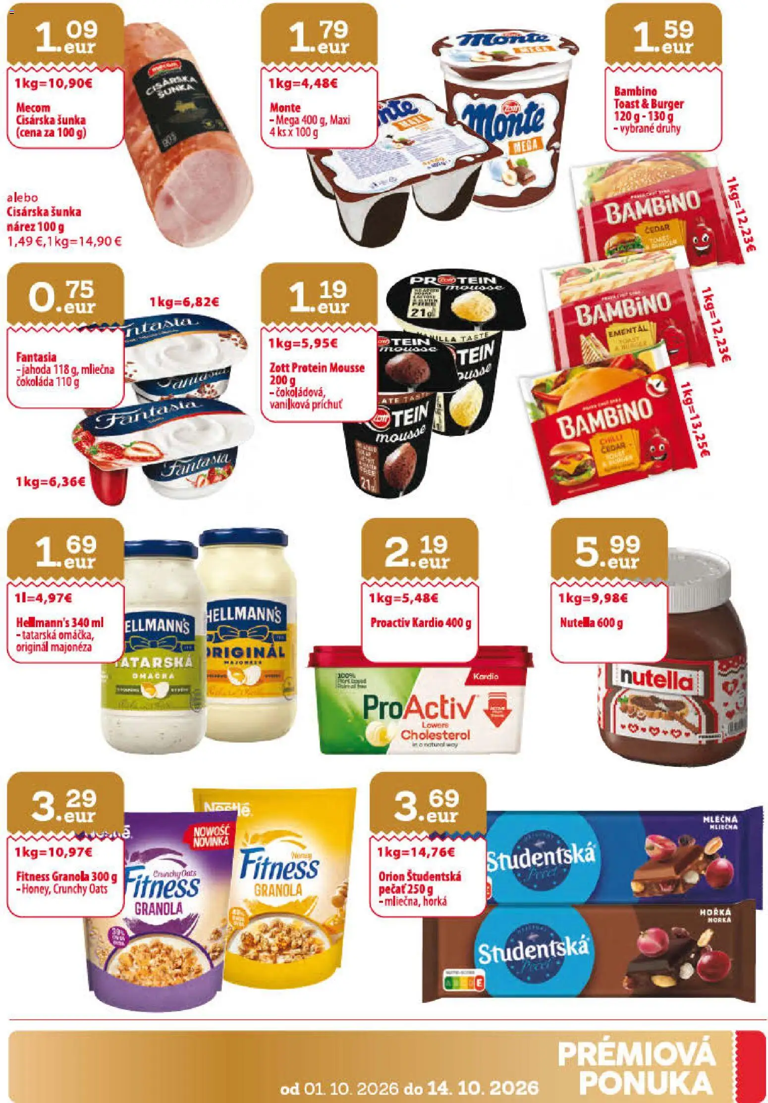 Nové CBA Verex akcie – leták je platný od 01.10.2026 | Strana: 31 | Produkty: Šunka, Chilli, Čokoláda, Nutella