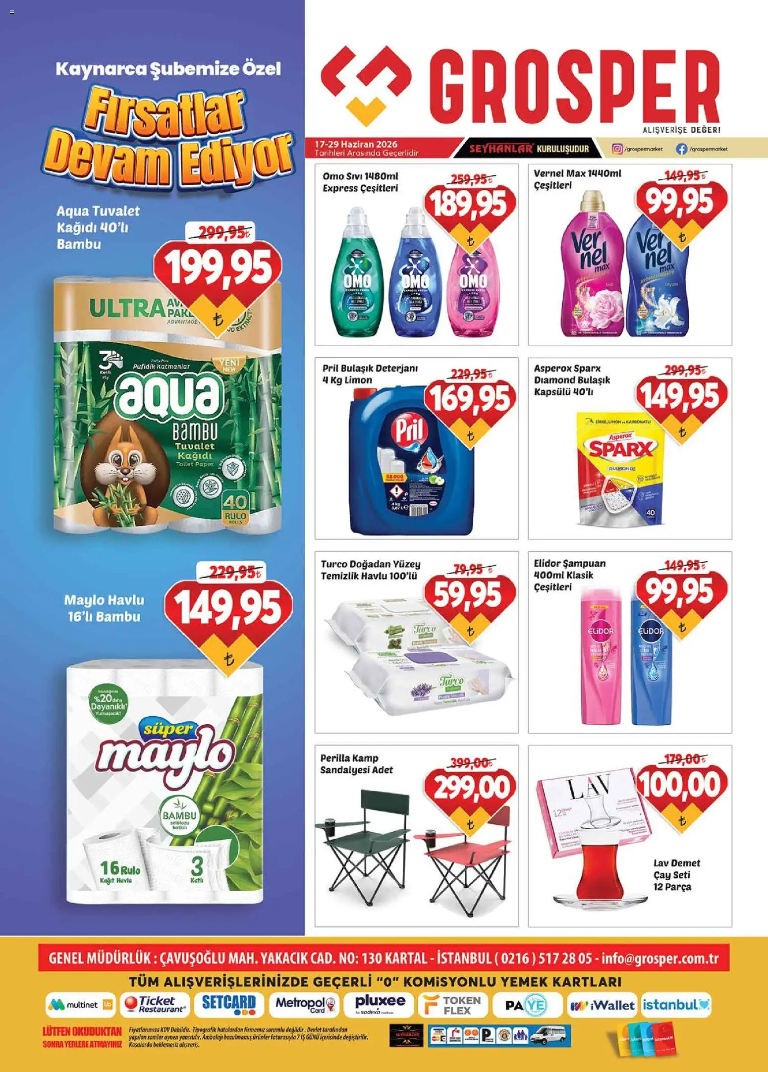 Grosper Katalog - 17.06.2026 tarihinden itibaren geçerlidir | Sayfa: 16 | Ürünler: Şampuan, Bulaşık deterjanı, Kağıt havlu, Tuvalet kağıdı