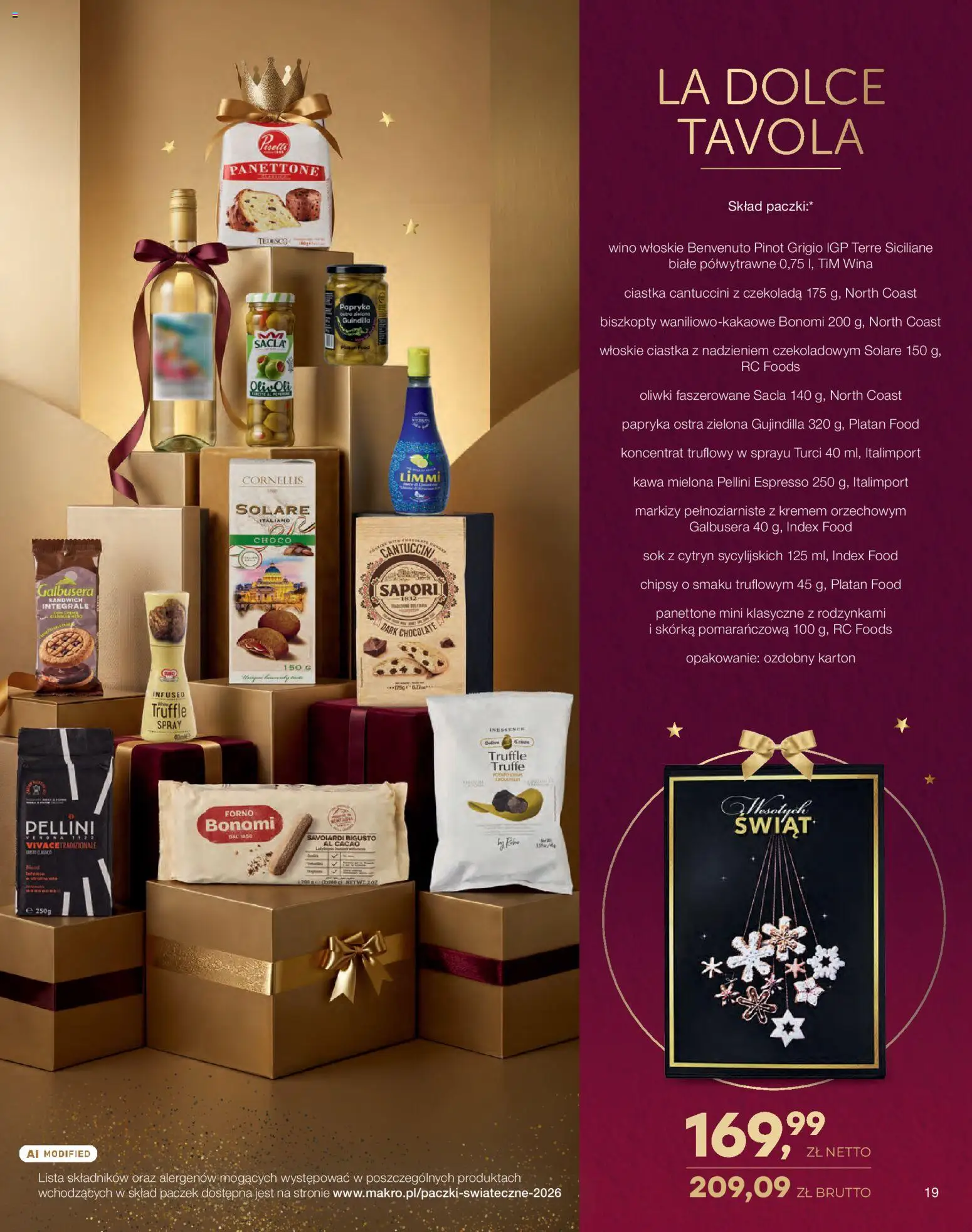 Makro gazetka - Świat prezentów od 01.11.2026 | Strona: 19 | Produkty: Skórka pomarańczowa, Sandwich, Cantuccini, Wino