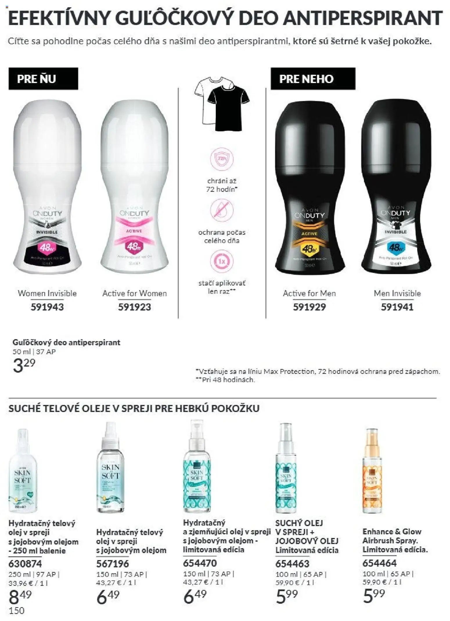 Nové Avon akcie – leták je platný od 01.08.2026 | Strana: 150 | Produkty: Olej, Antiperspirant