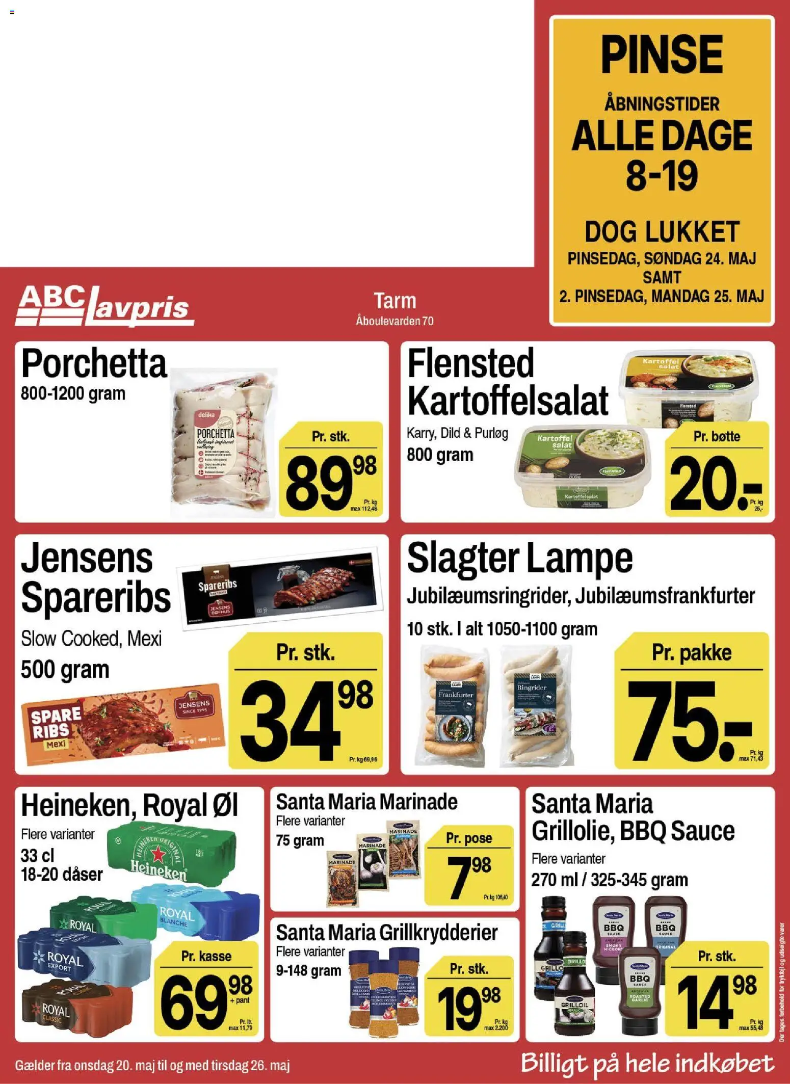 Abc Lavpris tilbudsavis – gyldig fra 20.05.2026 | Side: 1 | Produkter: Purløg, Øl, Ribs, Salat