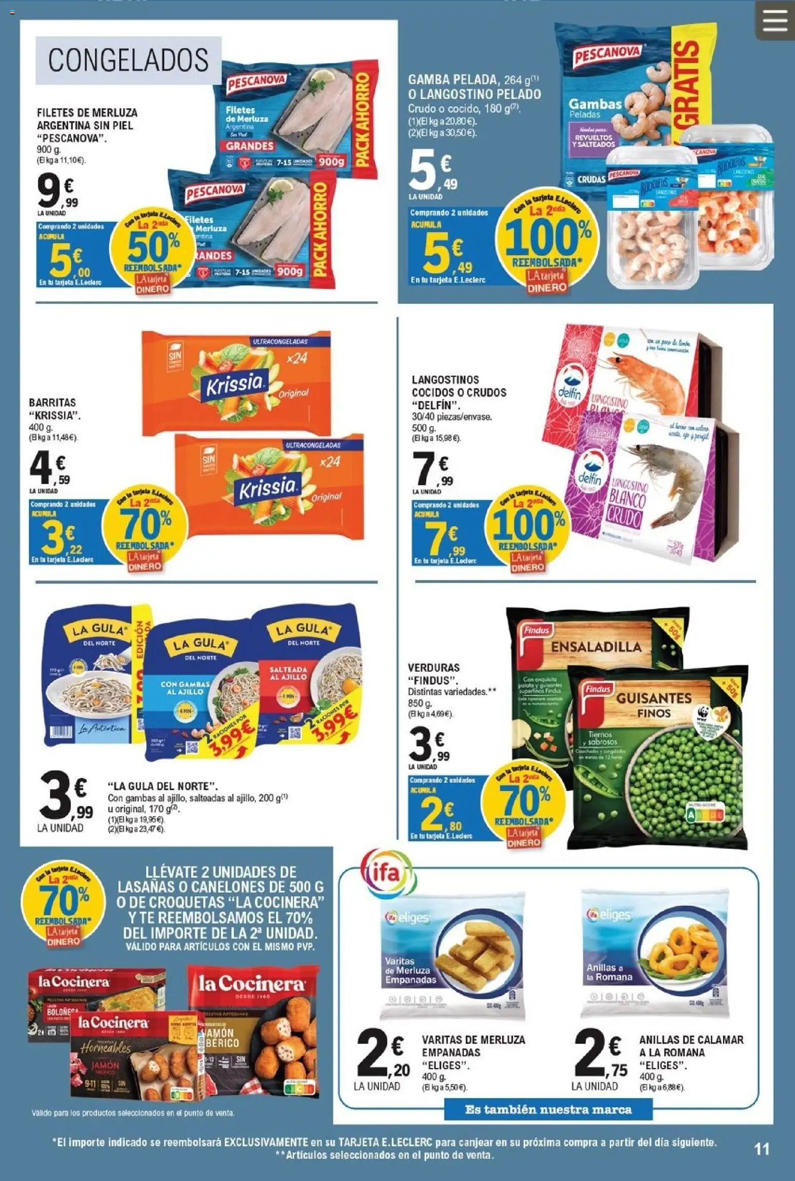 E.Leclerc folleto │ válido desde el 17.06.2026 | Página: 11 | Productos: Ensaladilla, Jamón, Croquetas, Langostino