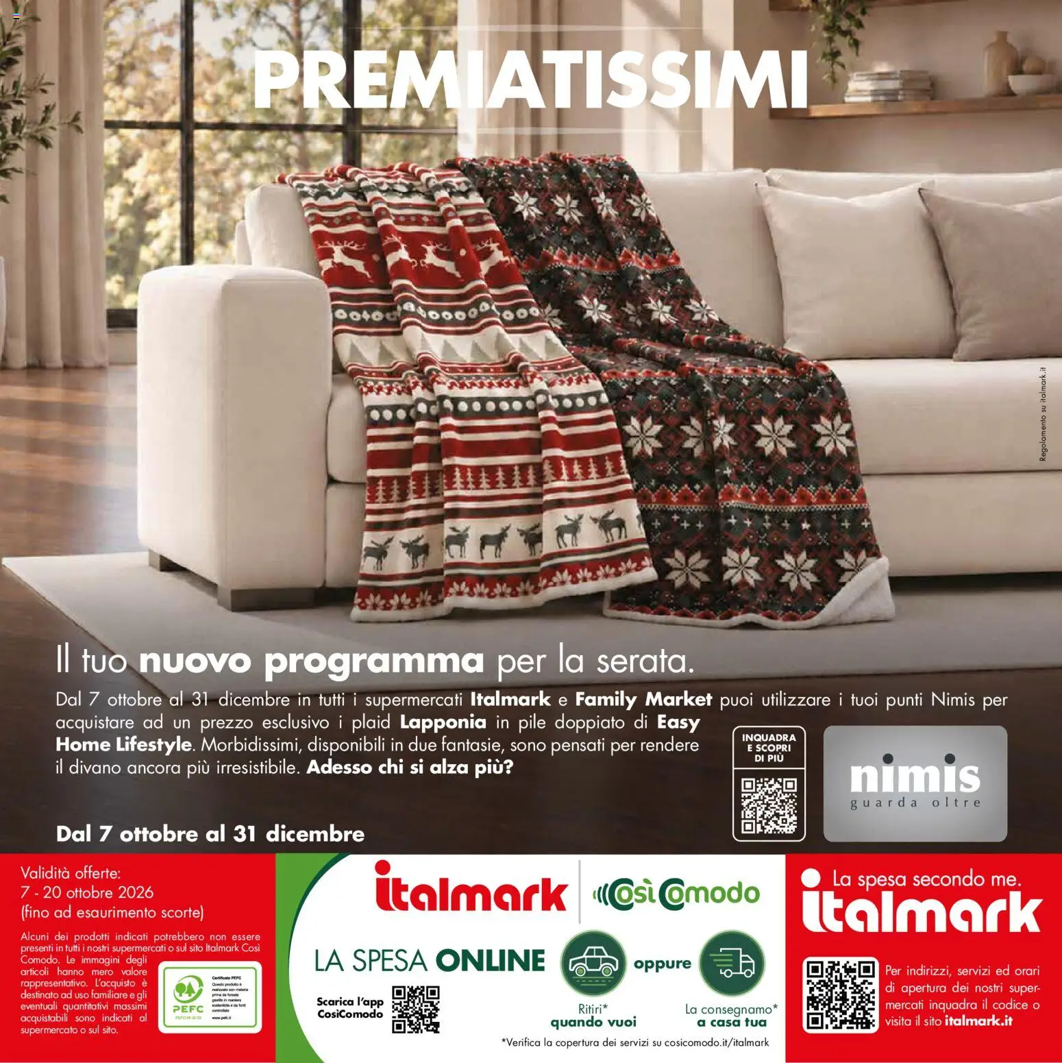 Volantino Italmark del 07/10/2026 | Pagina: 42 | Prodotti: Pile, Plaid, Divano