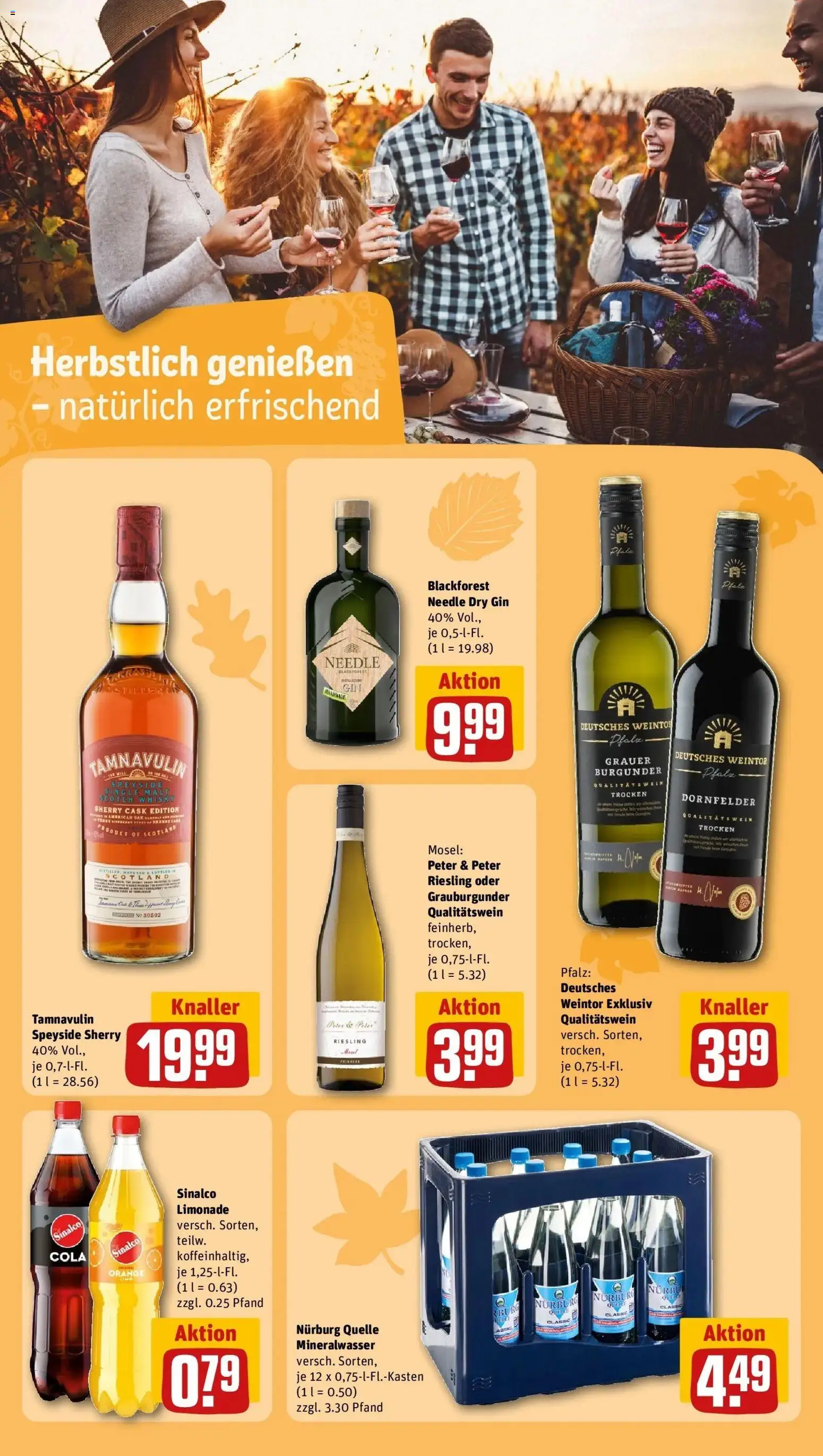 REWE Prospekt ab 21.09.2026 zum Blättern » Angebote | Seite: 29 | Produkte: Sinalco, Cola, Limonade, Gin