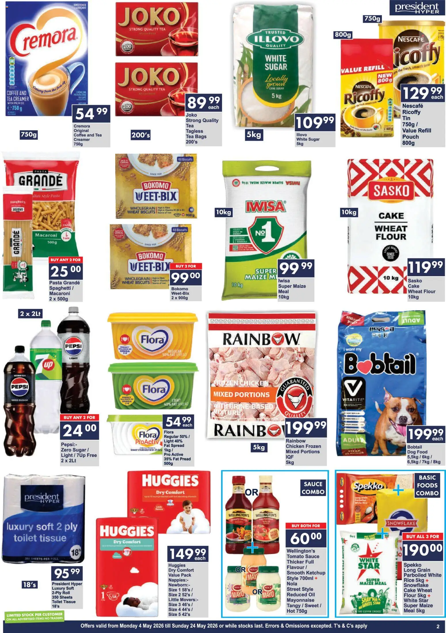 New President Hyper catalogue – valid from 04.05.2026 | Page: 2 | Products: Light, Creamer, Oil, Rice
