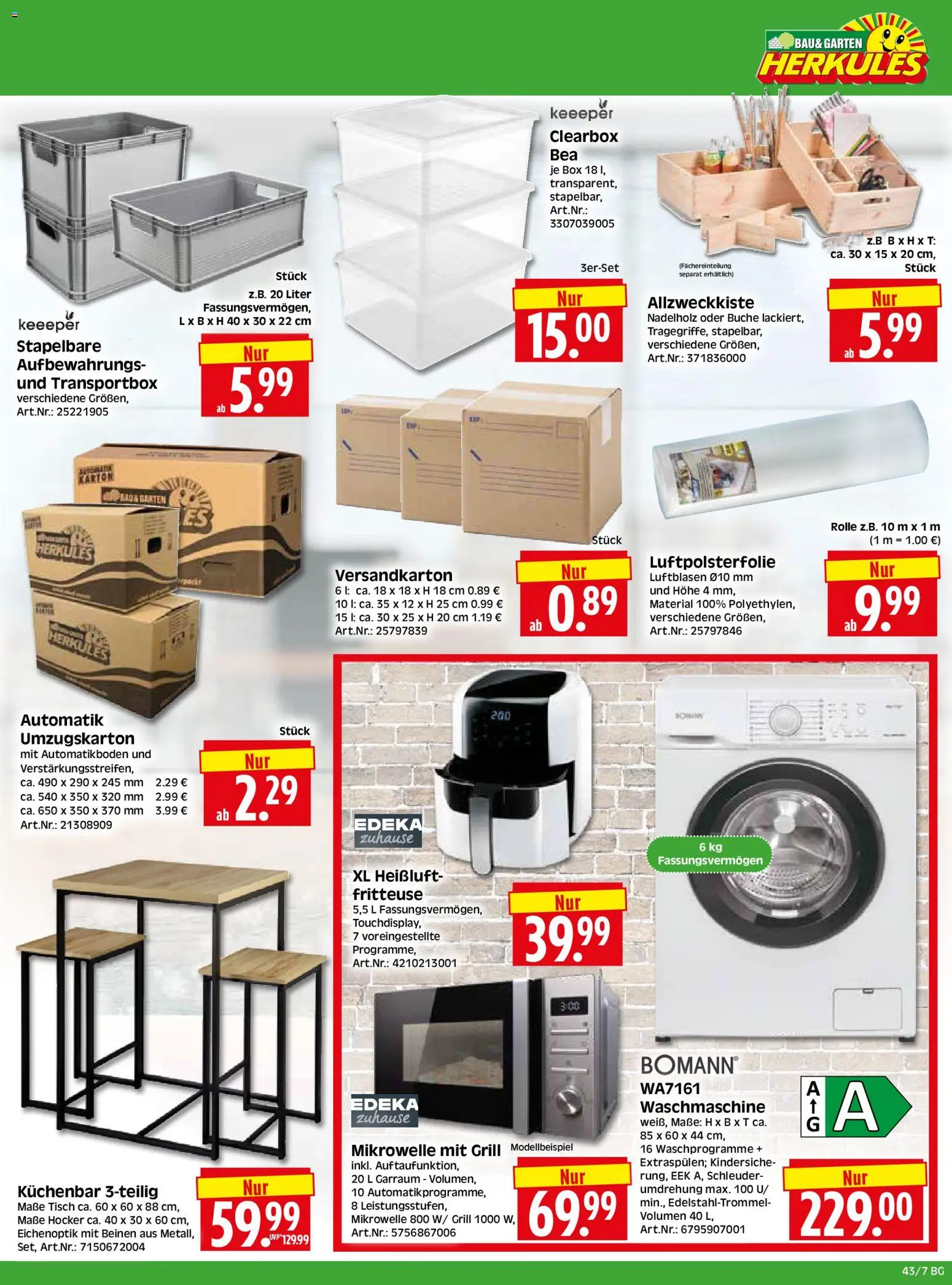 HERKULES Bau & Garten – gültig ab 19.10.2026 | Seite: 7 | Produkte: Grill, Hocker, Tisch, Waschmaschine
