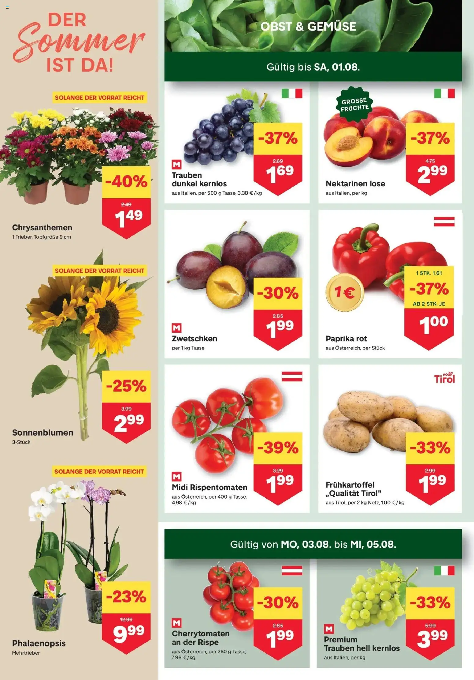 MPREIS Velden gültig ab 30.07.2026 | Seite: 2 | Produkte: Gemüse, Obst