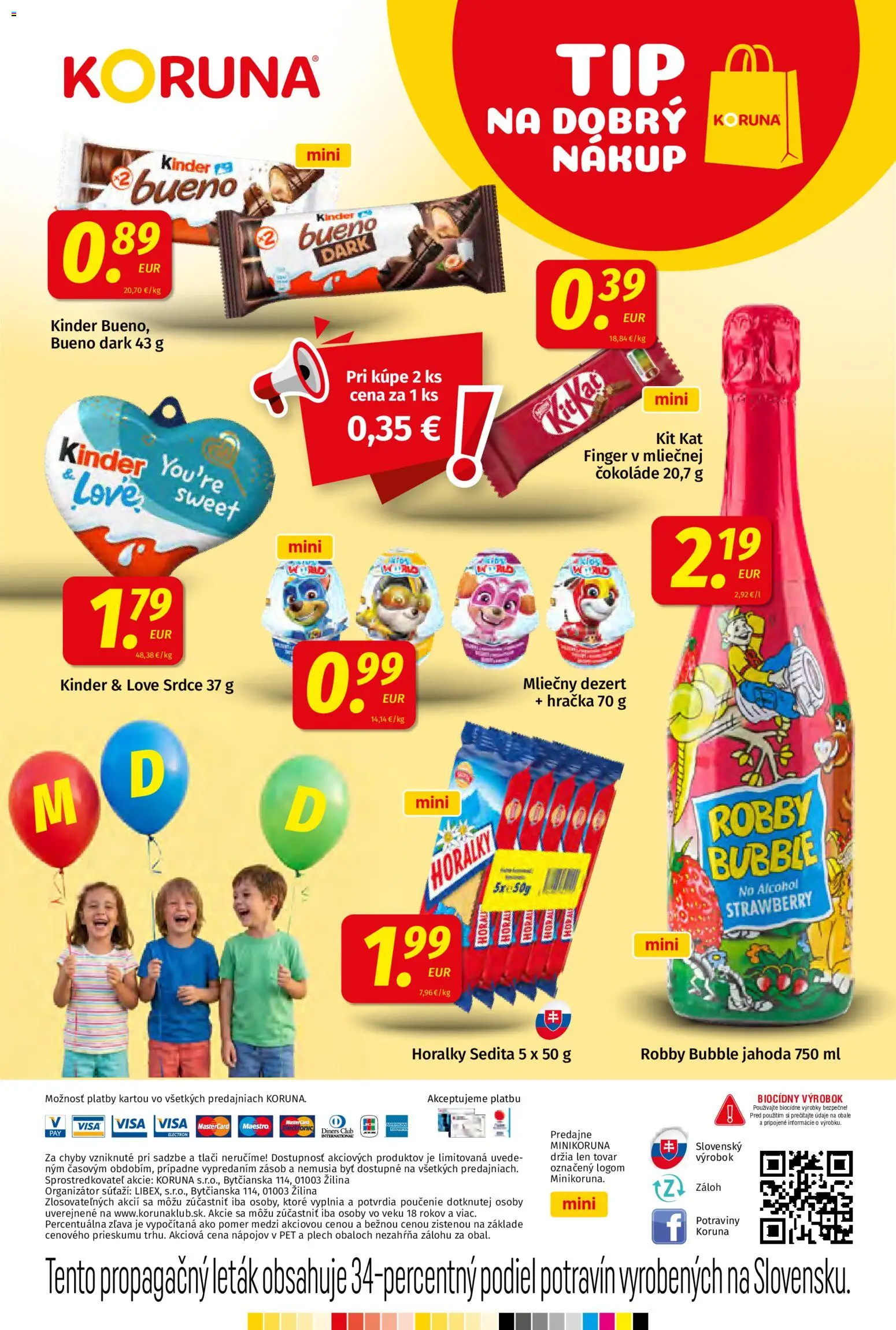 Nové Koruna akcie – leták je platný od 22.05.2026 | Strana: 24 | Produkty: Kinder, Horálky