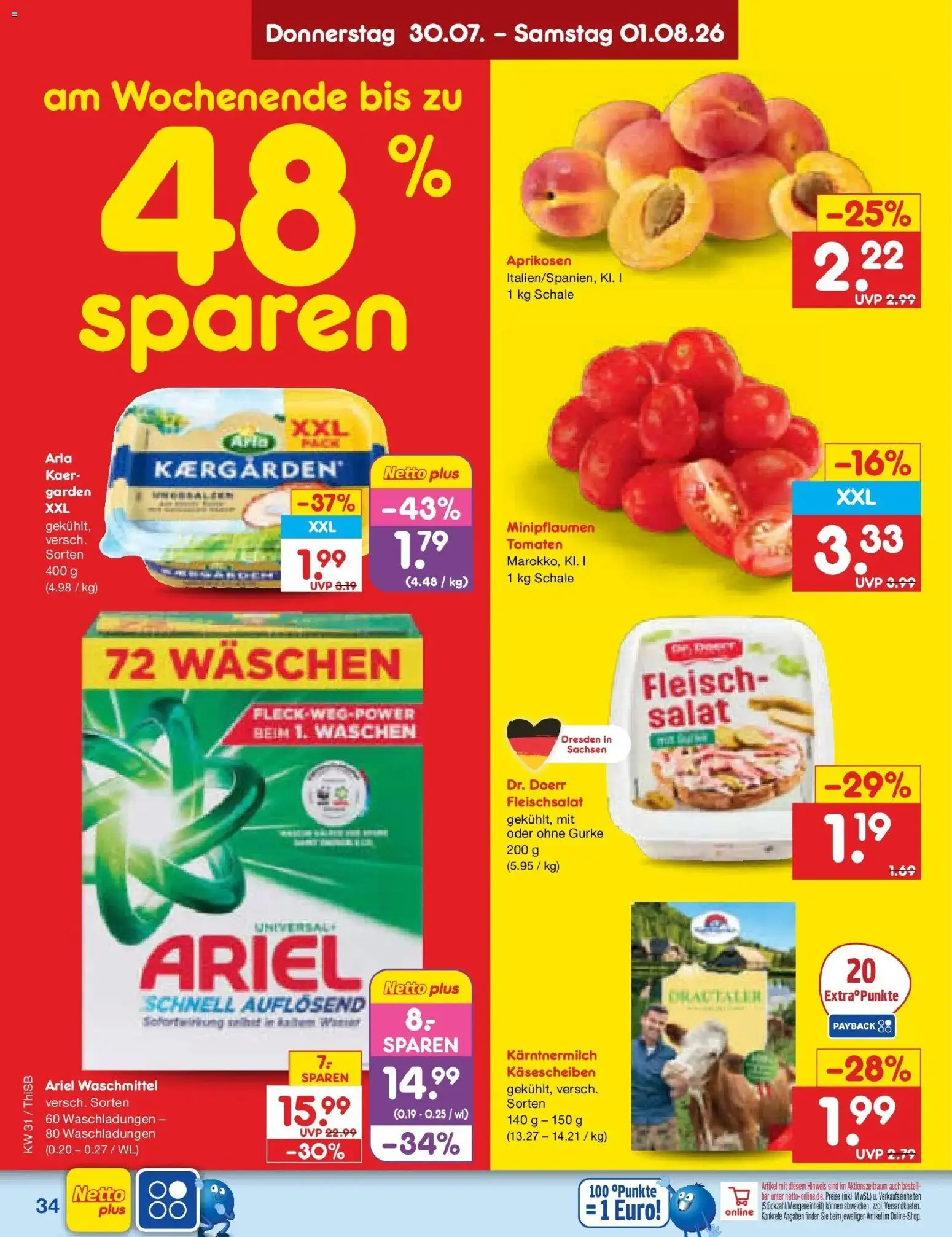 Netto Marken-Discount Prospekt Pirna – gültig ab 27.07.2026 | Seite: 51 | Produkte: Tomaten, Waschmittel, Fleisch, Salat