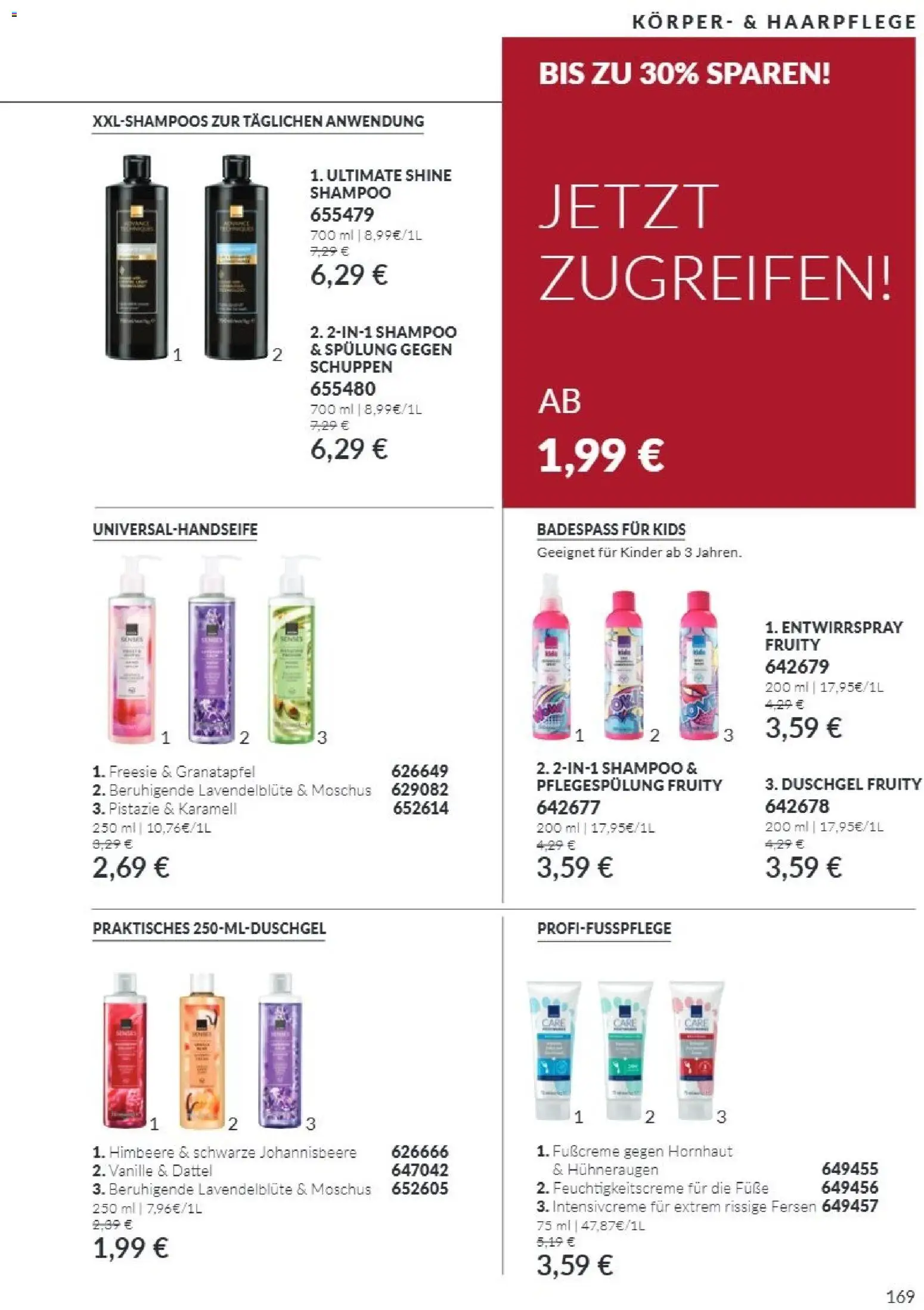Avon Black Friday – gültig ab 01.11.2026 | Seite: 169 | Produkte: Granatapfel, Spülung, Himbeere, Fußcreme