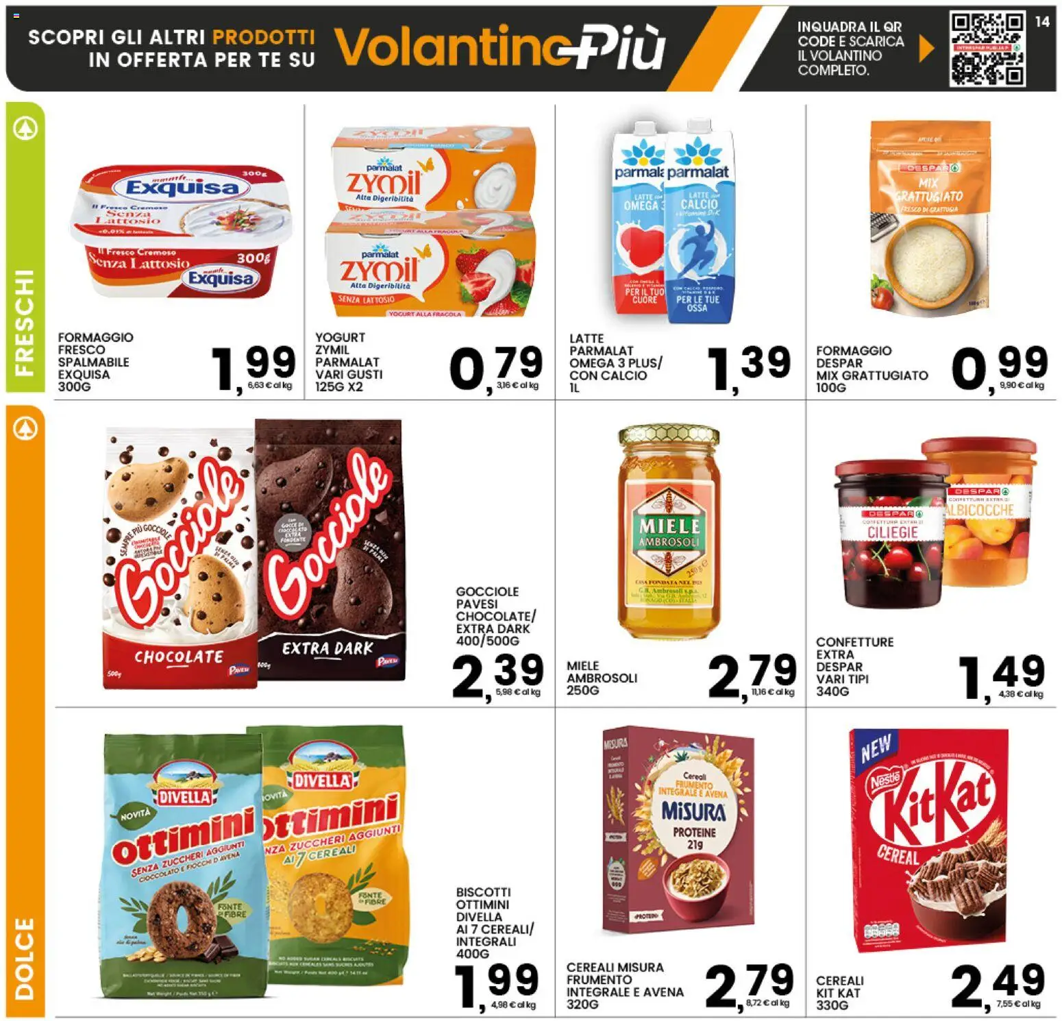 Volantino Interspar del 18.06.2026 | Pagina: 14 | Prodotti: Yogurt, Biscotti, Latte, Miele