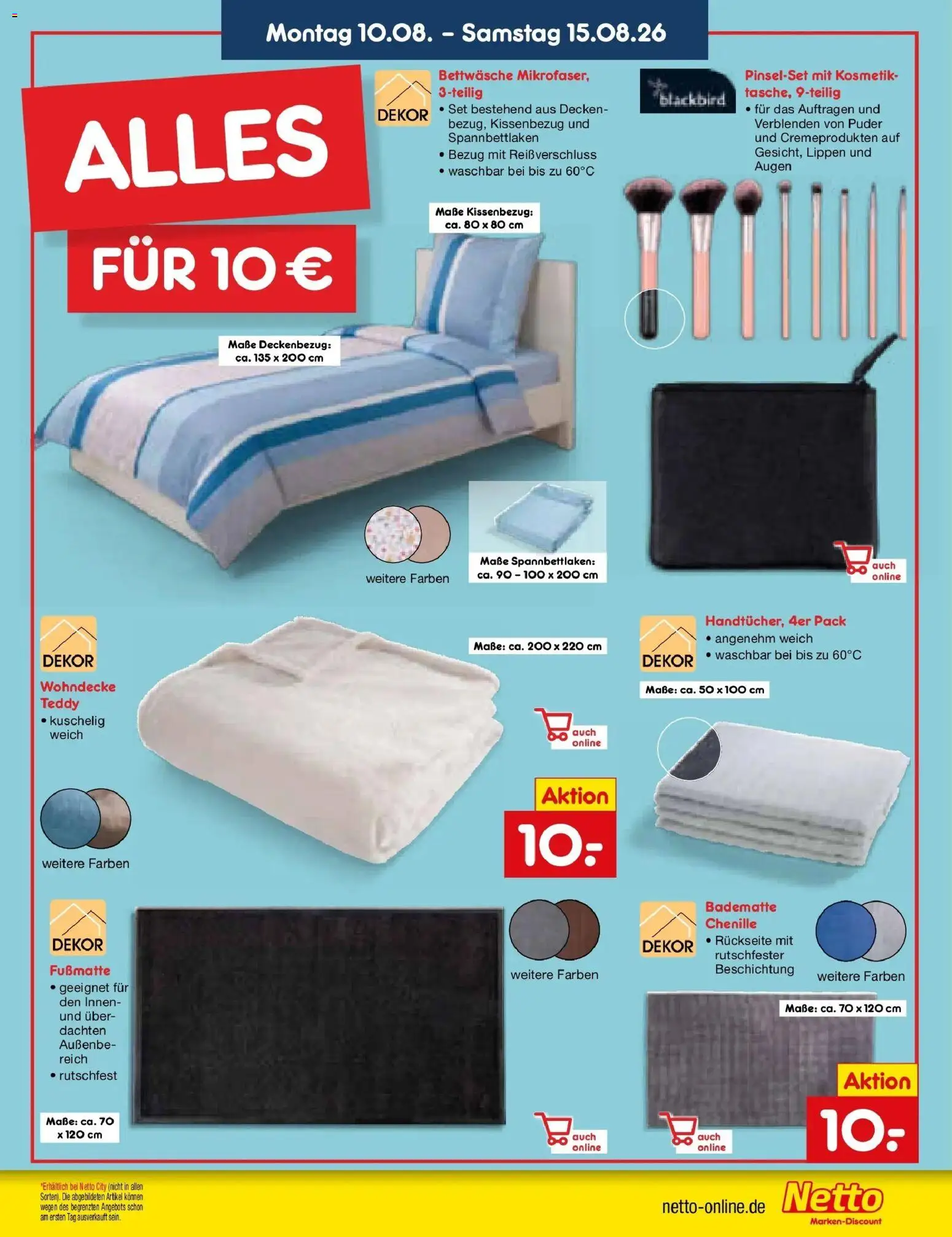Netto Marken-Discount Prospekt Hamburg – gültig ab 17.08.2026 | Seite: 41 | Produkte: Bettwäsche, Puder, Fußmatte