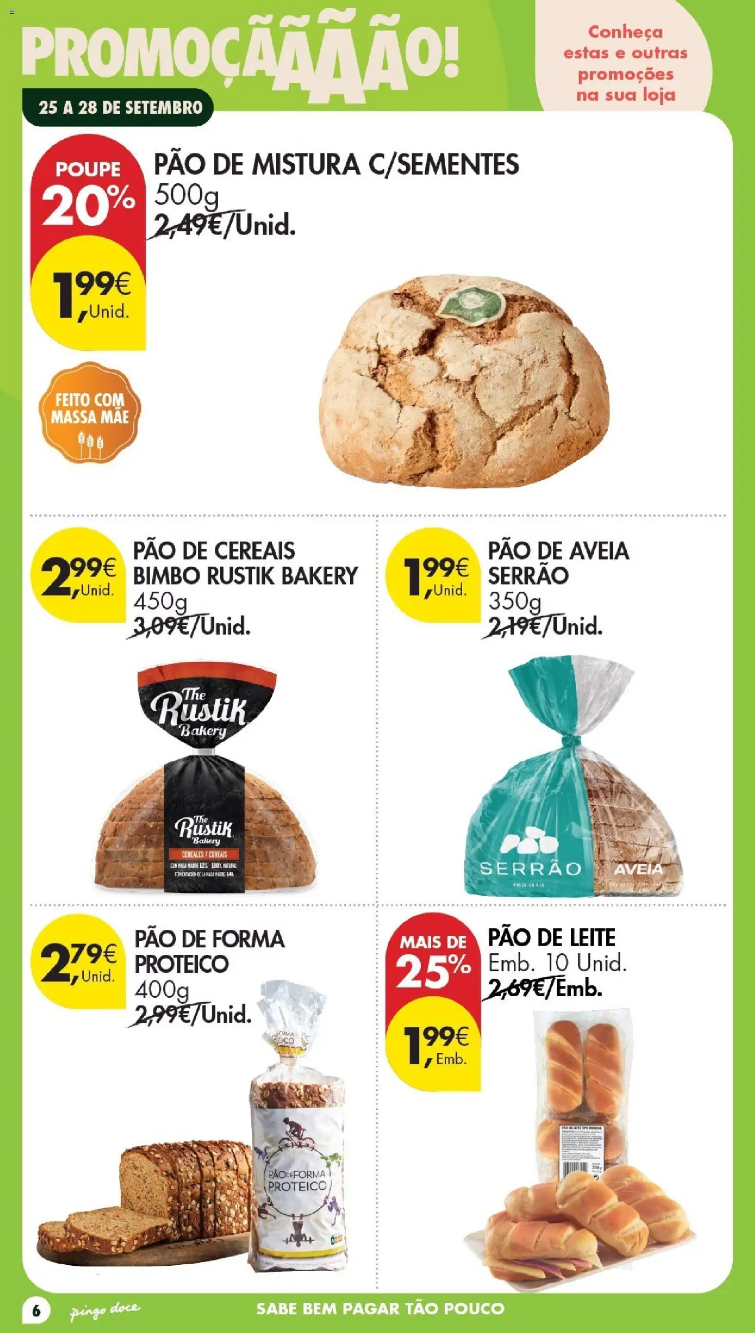 Pingo Doce Poupe este Fim de Semana │ válido de 25/09/2026 | Página: 6 | Produtos: Aveia, Pão de forma, Leite, Pão