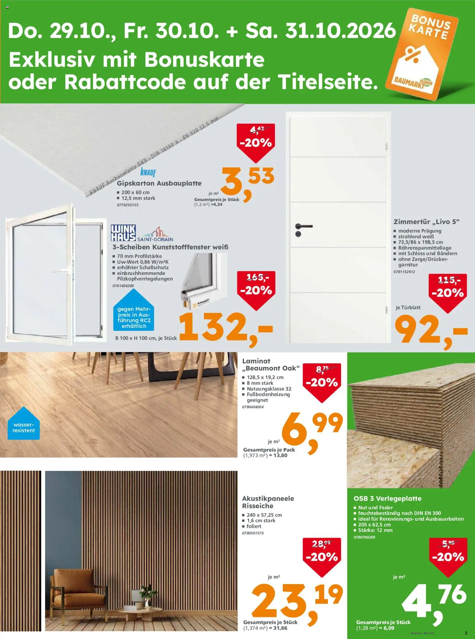 Globus Baumarkt Prospekt Zweibrücken – gültig ab 29.10.2026 | Seite: 3 | Produkte: Wasser