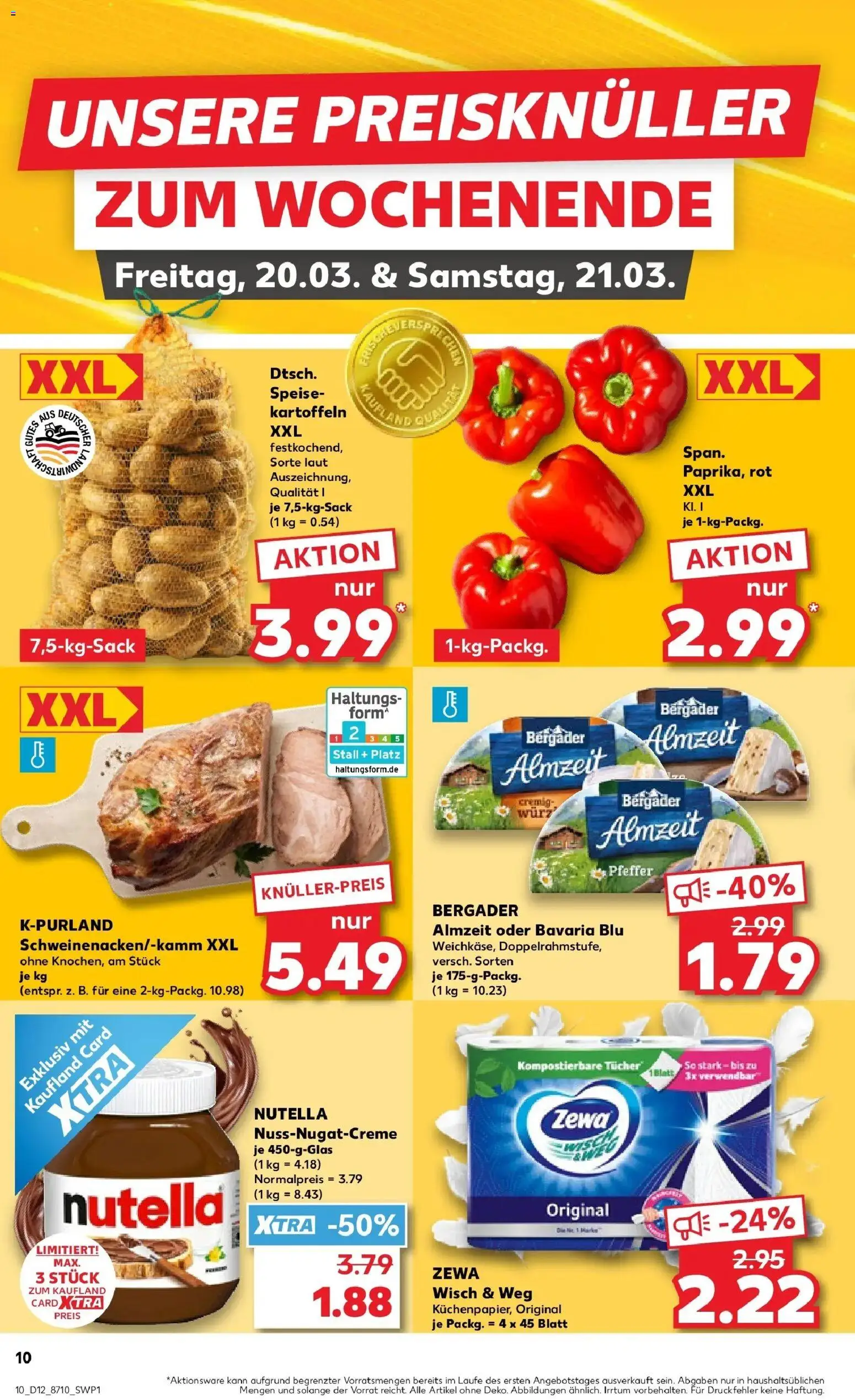 Kaufland Prospekt Alsdorf	 – gültig ab 19.03.2026 | Seite: 10 | Produkte: Zewa, Nutella, Kartoffeln, Pfeffer