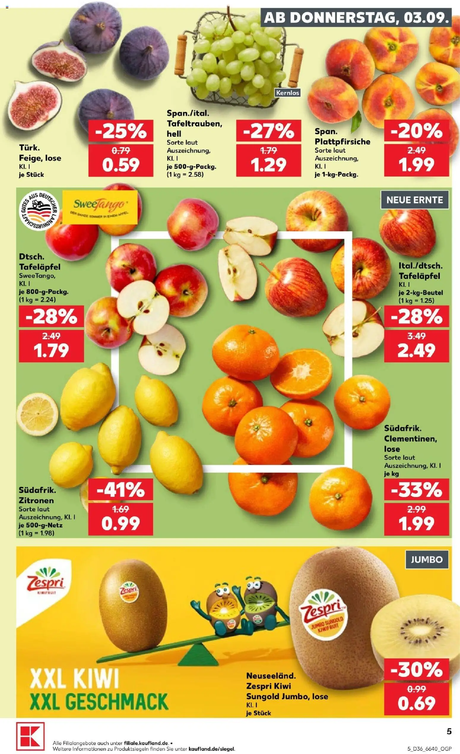 Kaufland Prospekt Speyer – gültig ab 03.09.2026 | Seite: 5 | Produkte: Mozzarella, Likör, Volvic, Salat