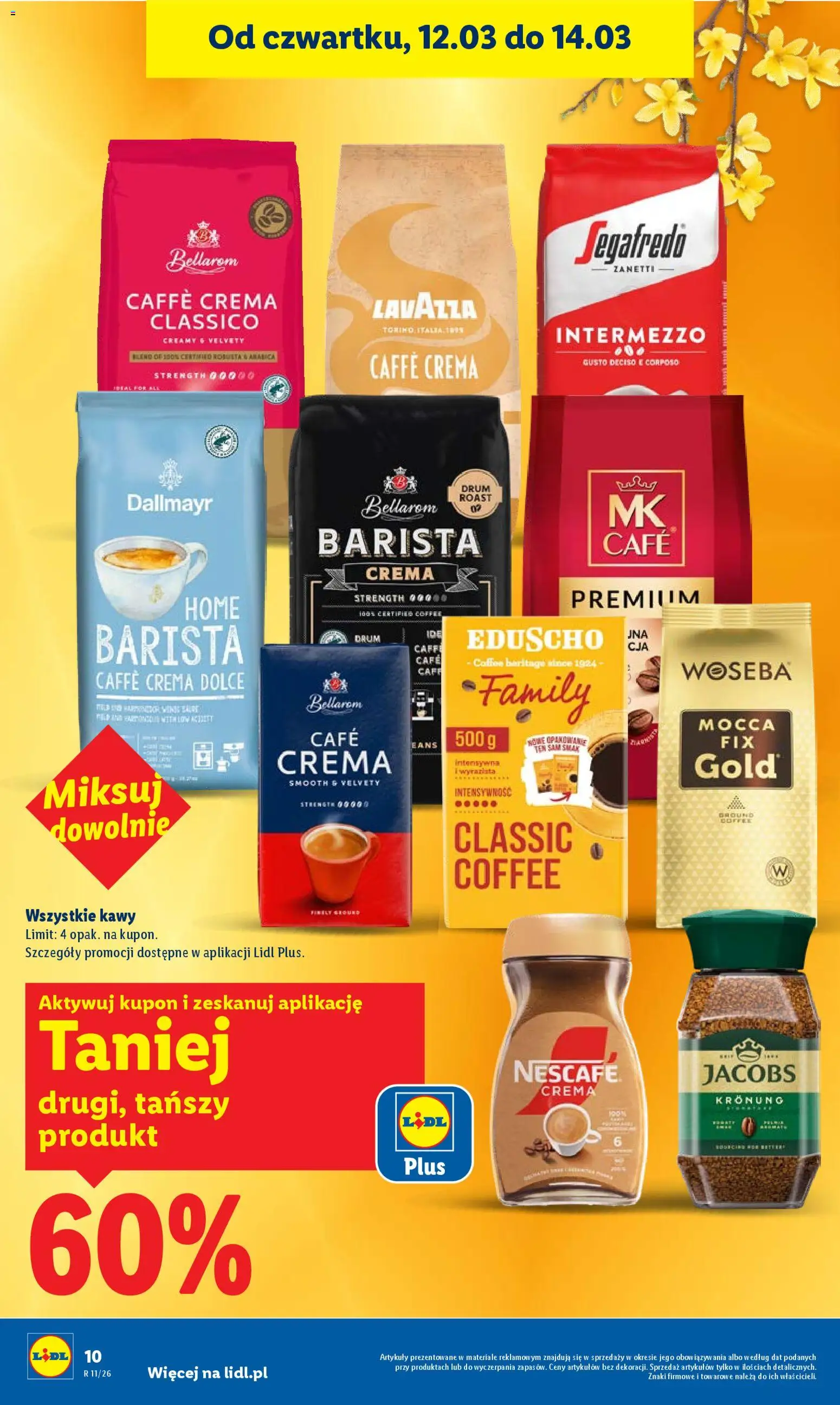 Lidl Polsko leták od 12.03.2026 | Strana: 10 | Produkty: Lavazza, Jacobs, Crema, Segafredo