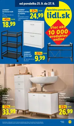 Lidl leták platný od 21.09.2026 | Strana: 15 | Produkty: Kovový regál, Regál, Skrinka do kúpeľne, Skrinka