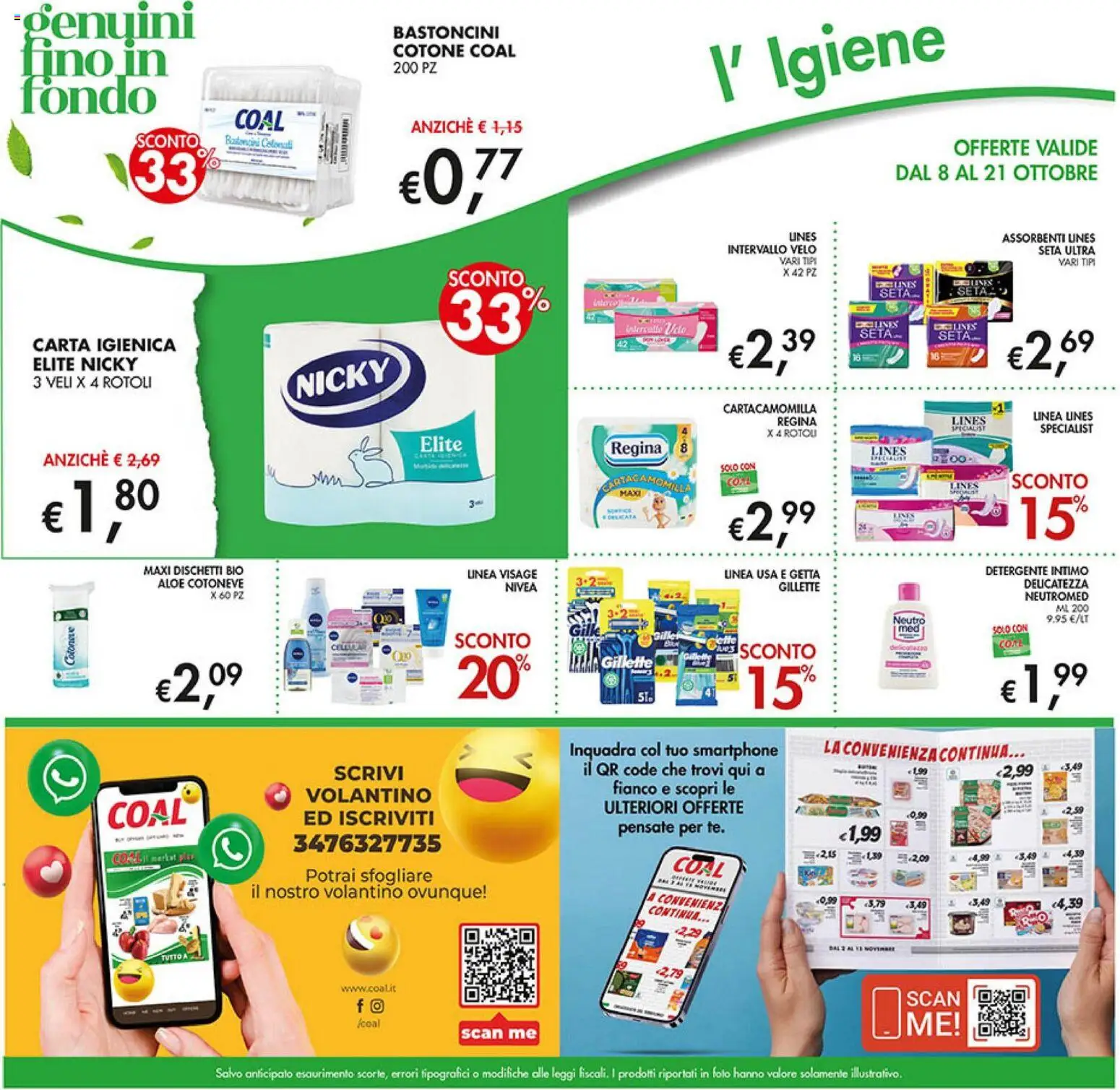 Volantino Coal del 08/10/2026 | Pagina: 27 | Prodotti: Carta igienica, Detergente, Intimo, Assorbenti