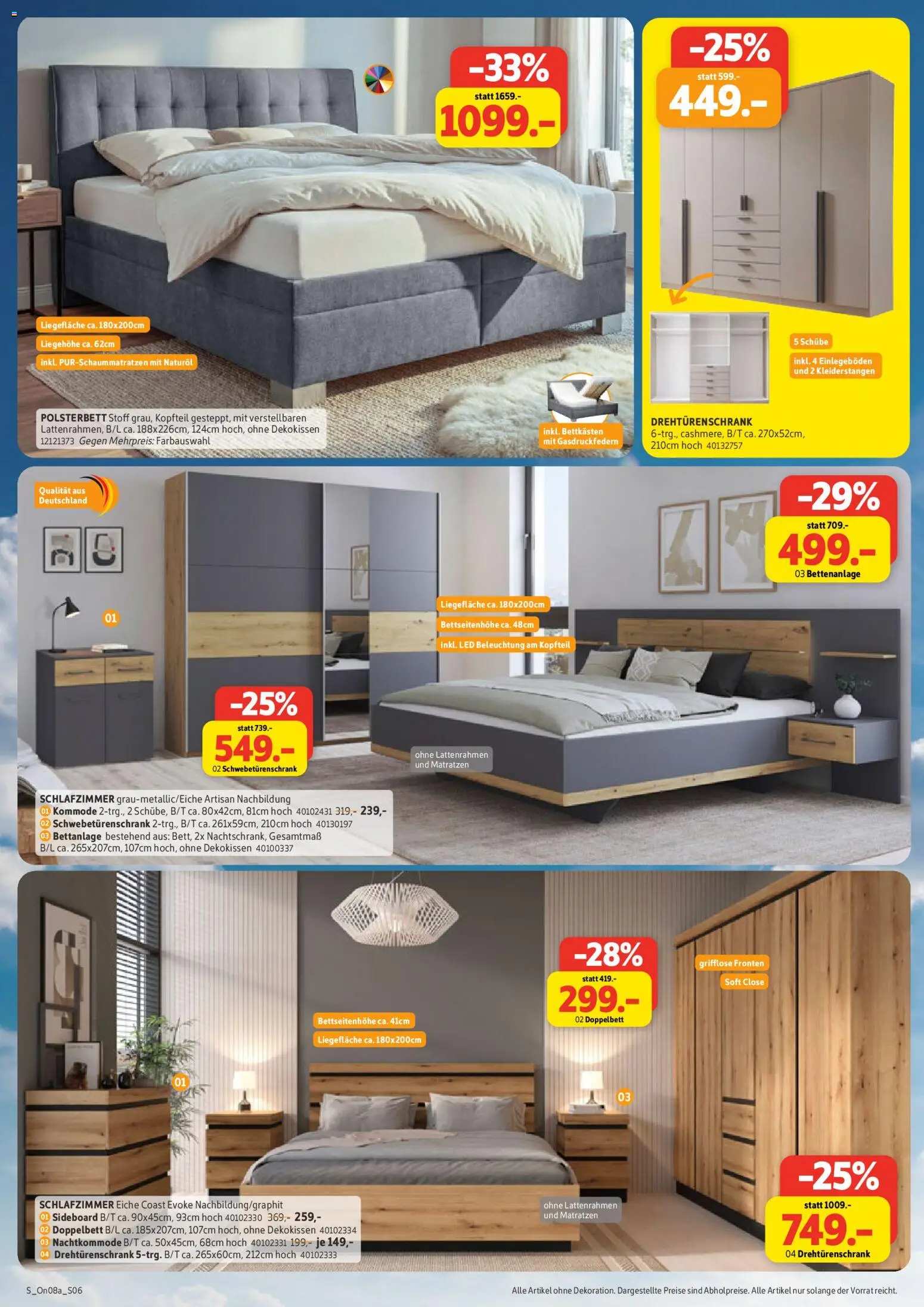 Sconto Prospekt – gültig ab 12.08.2026 | Seite: 6 | Produkte: Sideboard, Kommode, Schwebetürenschrank, Doppelbett