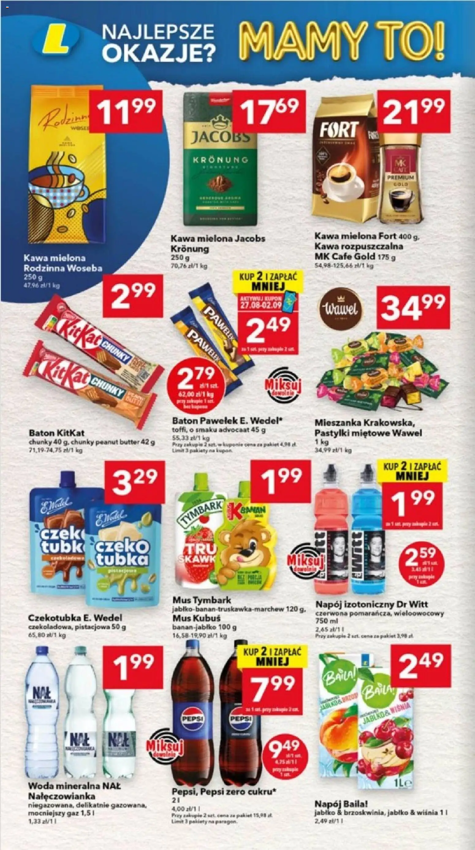 Lewiatan gazetka - Lublin od 27.08.2026 | Strona: 6 | Produkty: Kubuś, Kawa rozpuszczalna, Kawa, Pepsi Zero