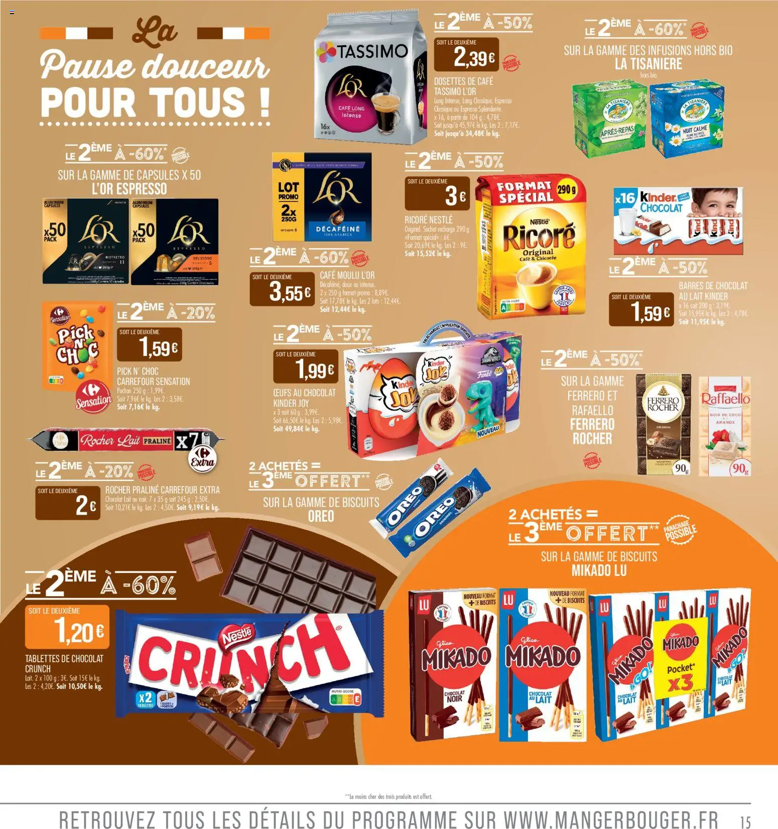 {H1} | Page: 15 | Produits: Ricoré, Oreo, Café, Chocolat au lait