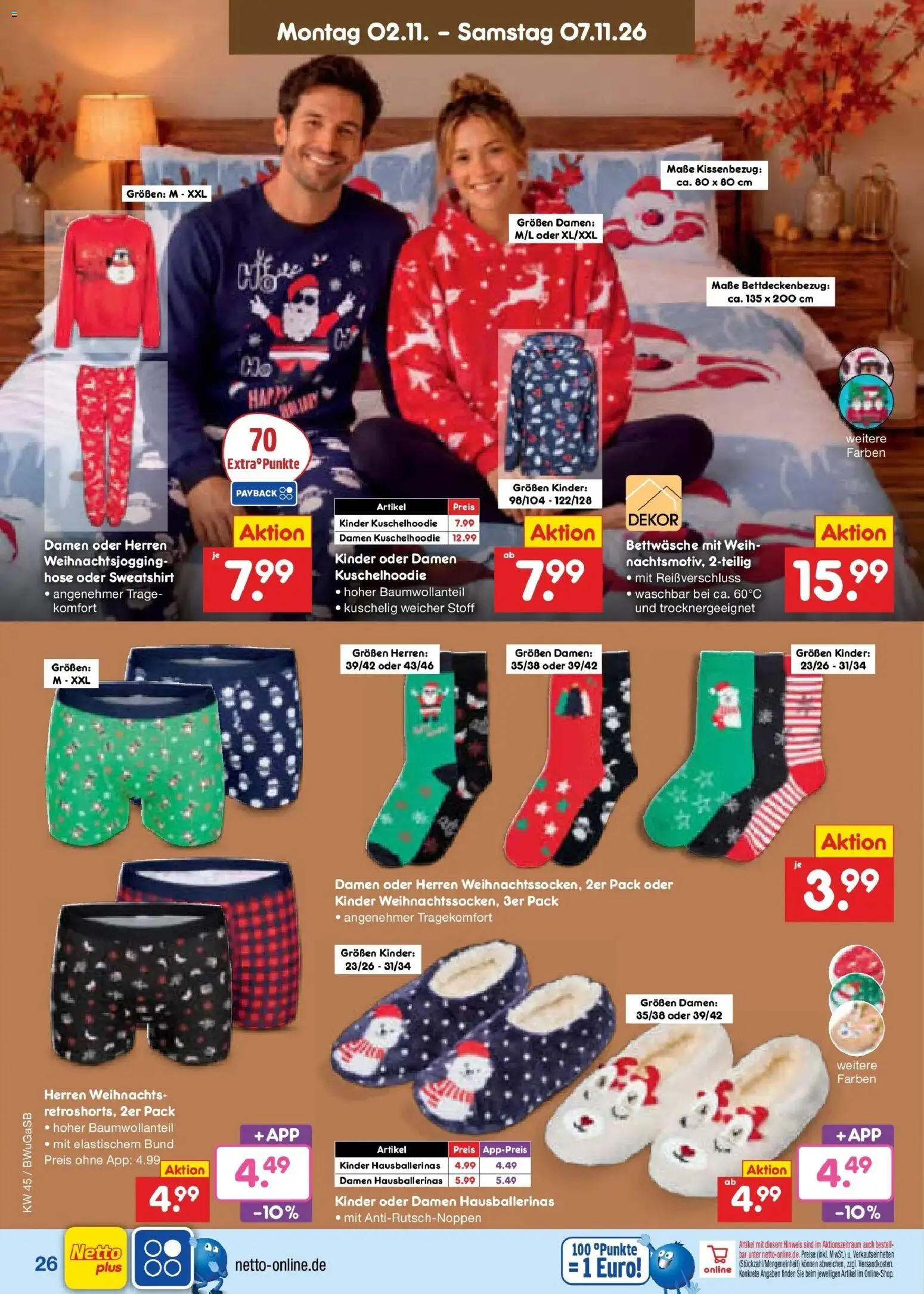Netto Marken-Discount Prospekt Oldenburg – gültig ab 02.11.2026 | Seite: 38 | Produkte: Sweatshirt, Bettwäsche, Hose
