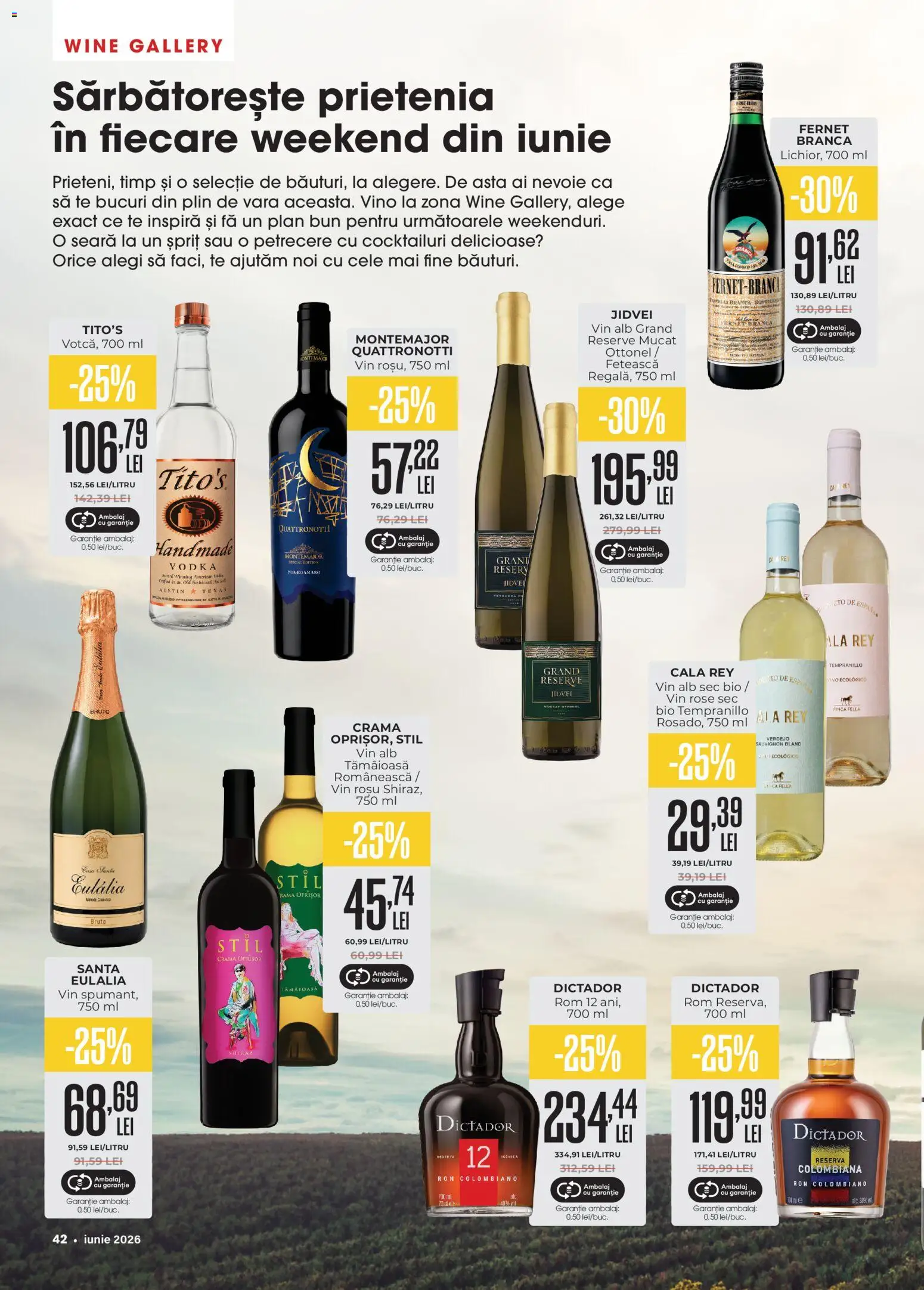 Noul catalog Mega Image – valabil de la 28.05.2026 | Pagină: 42 | Produse: Папионка, Vin, Rom, Vodka