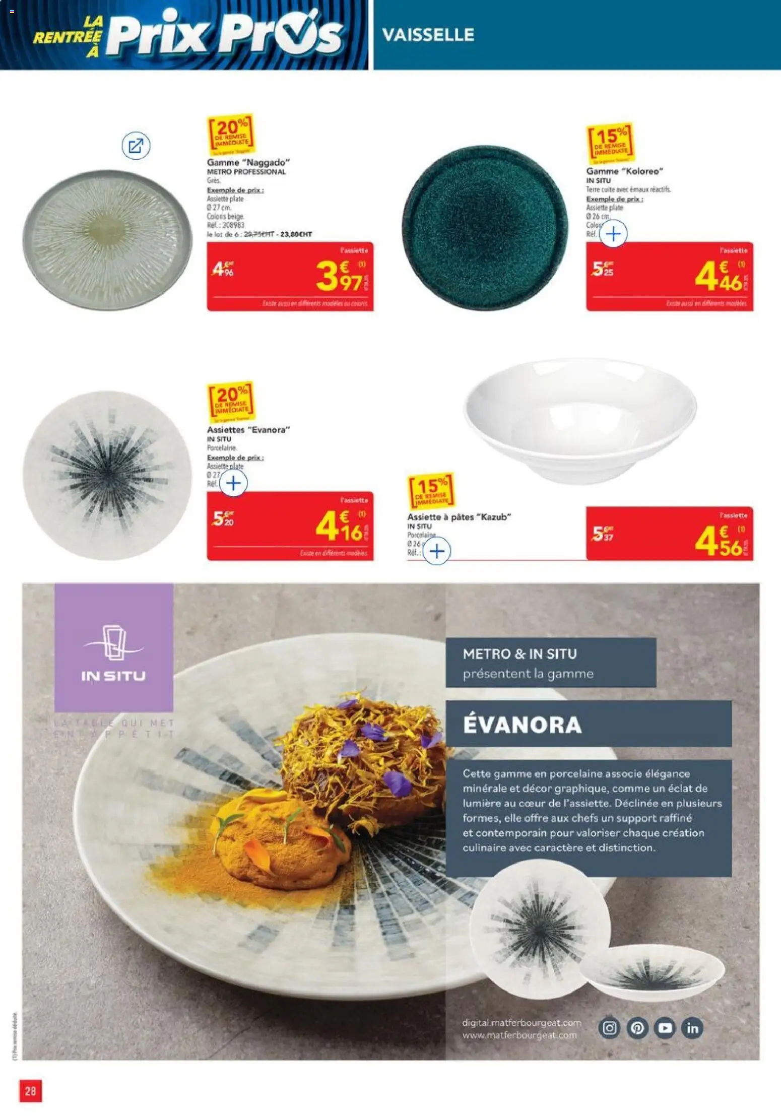 {H1} | Page: 28 | Produits: Vaisselle, Porcelaine, Assiette, Pâtes