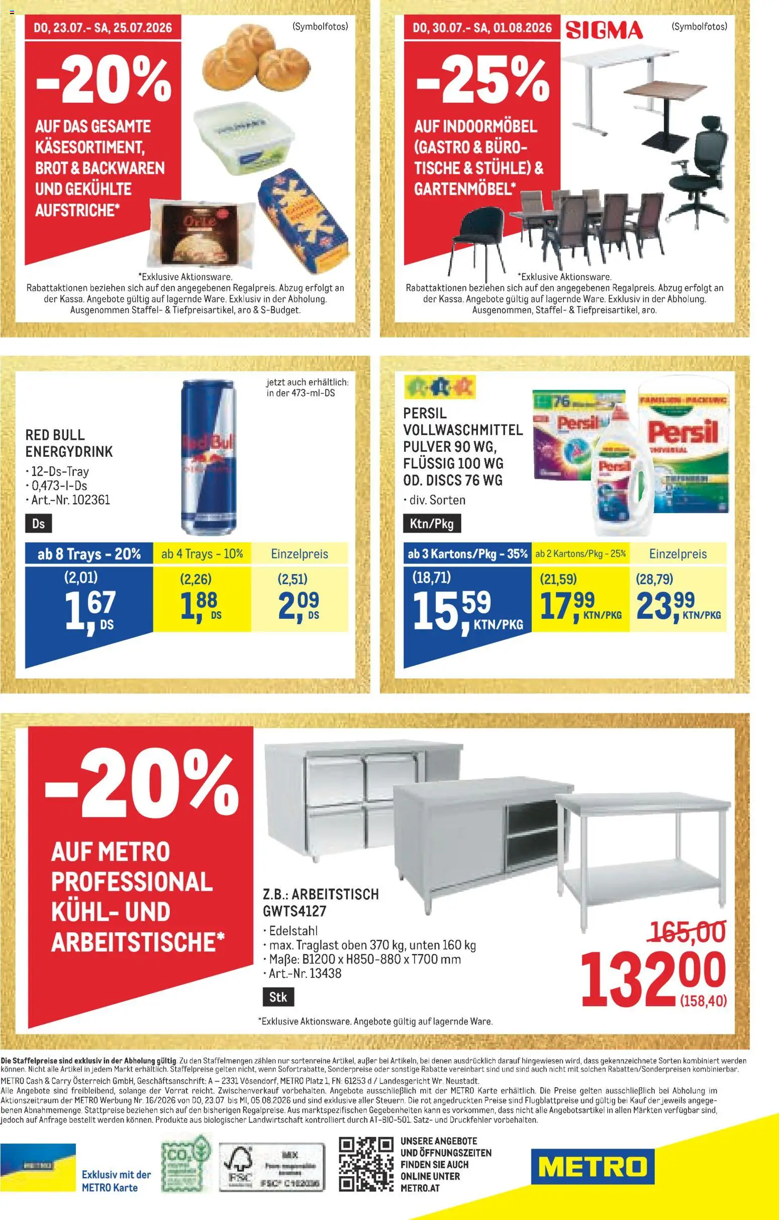 Metro angebote Profi gültig ab 23.07.2026 | Seite: 64 | Produkte: Gartenmöbel, Brot