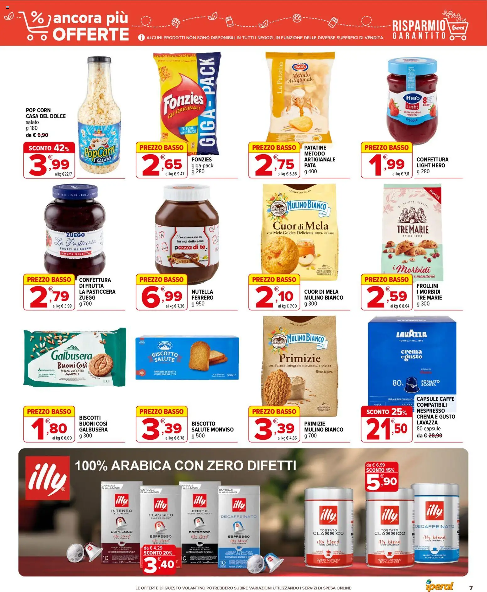 Volantino Iperal del 19/08/2026 | Pagina: 7 | Prodotti: Frutti di bosco, Farina, Mandorle, Pop corn