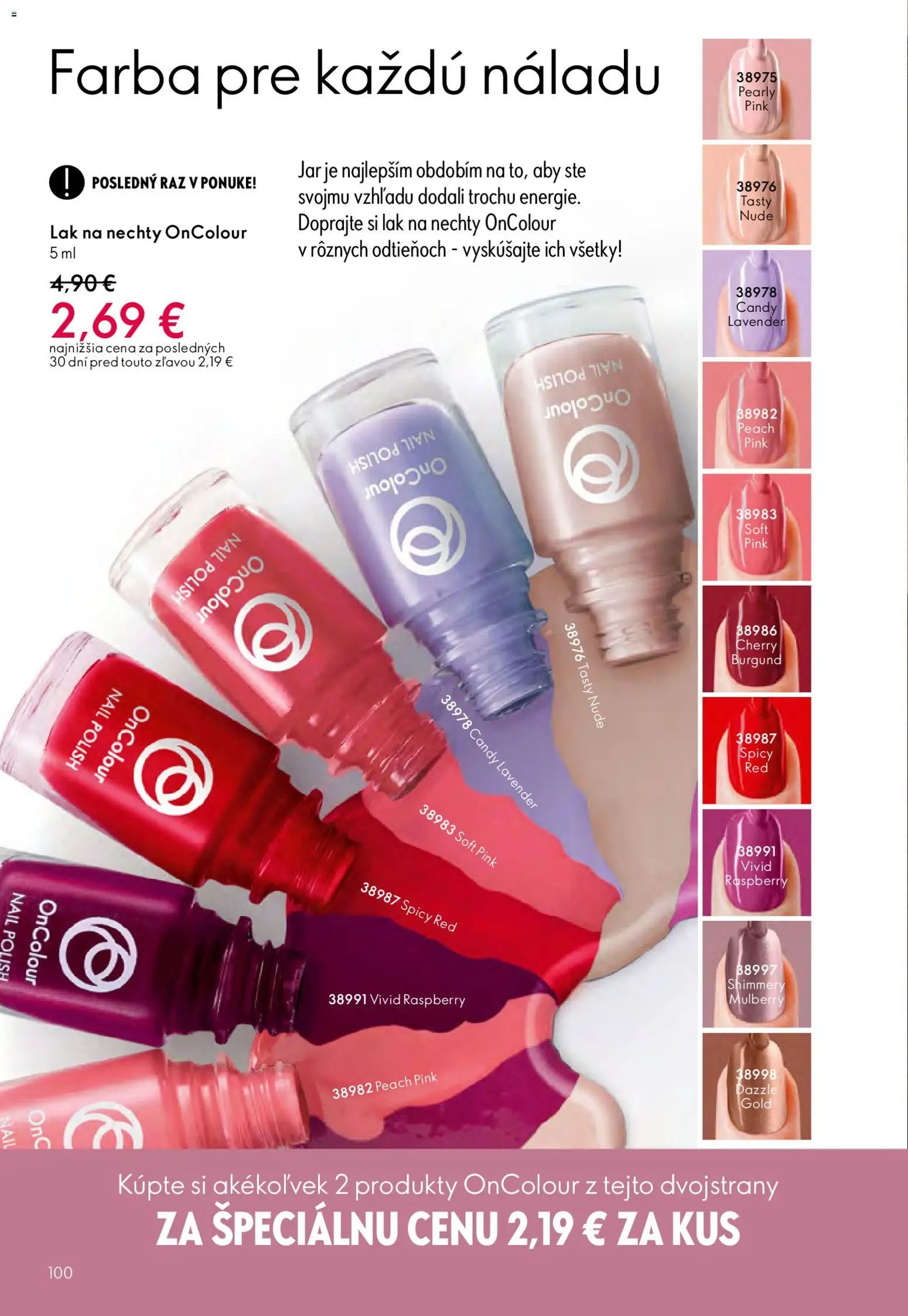 Nové Oriflame akcie – leták je platný od 25.03.2026 | Strana: 100 | Produkty: Lak na nechty, Jar