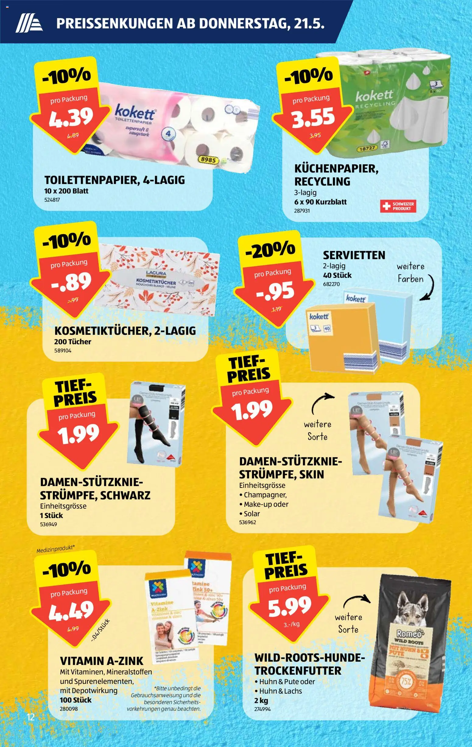 Aldi aktionen – gültig ab 21.05.2026 | Seite: 12 | Produkte: Lachs, Toilettenpapier
