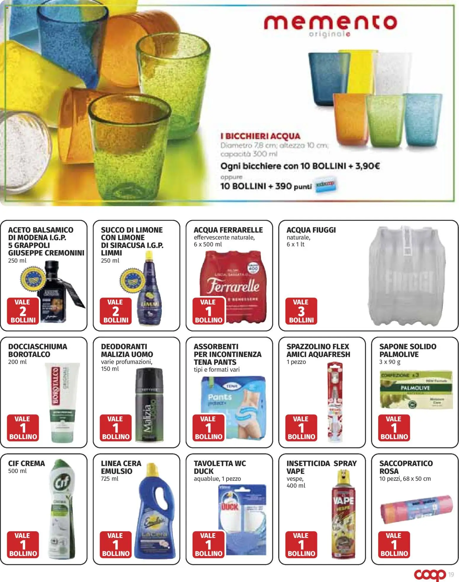 Volantino COOP del 28.05.2026 | Pagina: 19 | Prodotti: Tavoletta wc, Acqua, Limone, Aceto