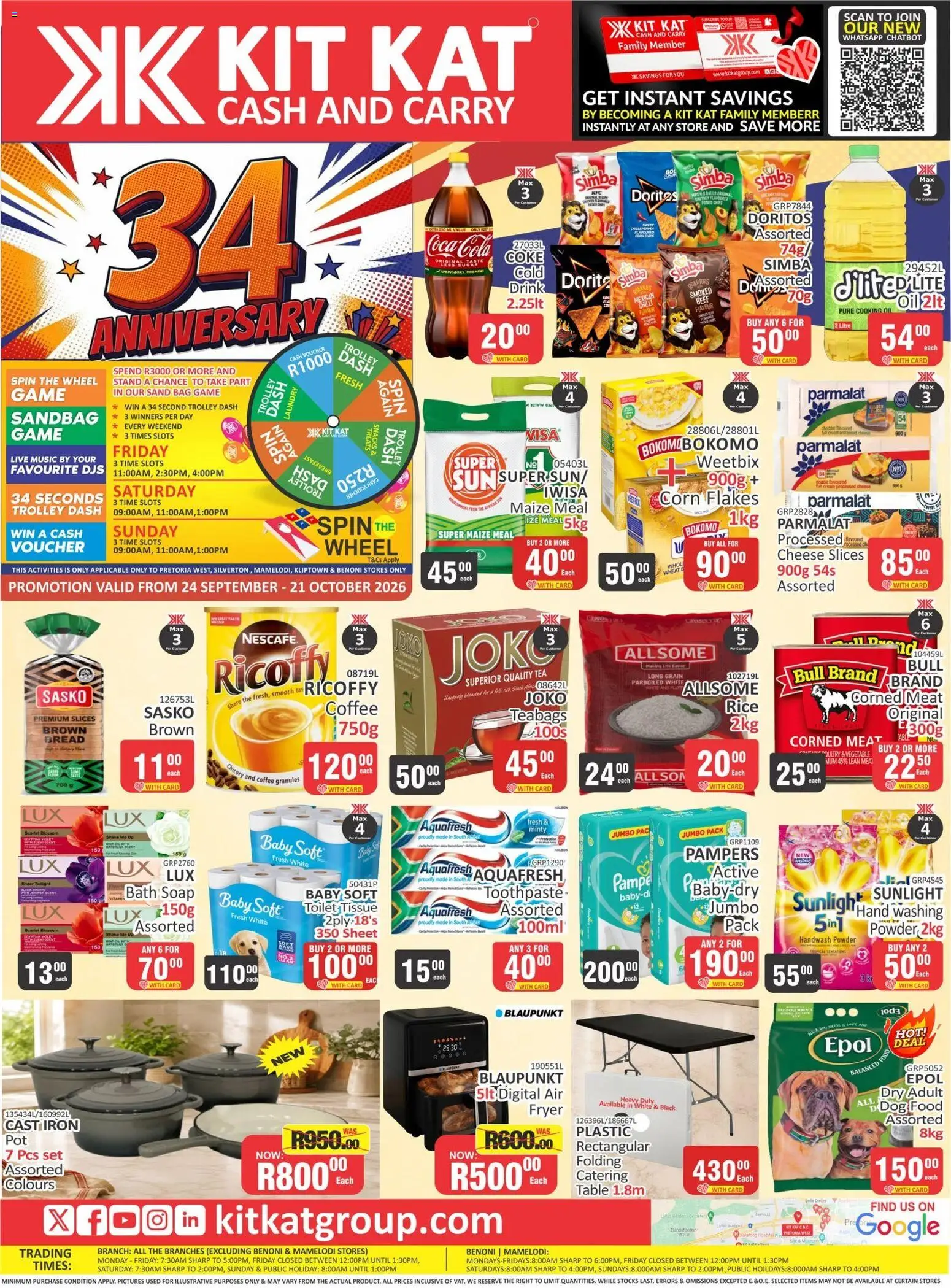 New KIT KAT Cash & Carry catalogue – valid from 24/09/2026 | Page: 1 | Products: Corned meat, Bath, Coke, Tea