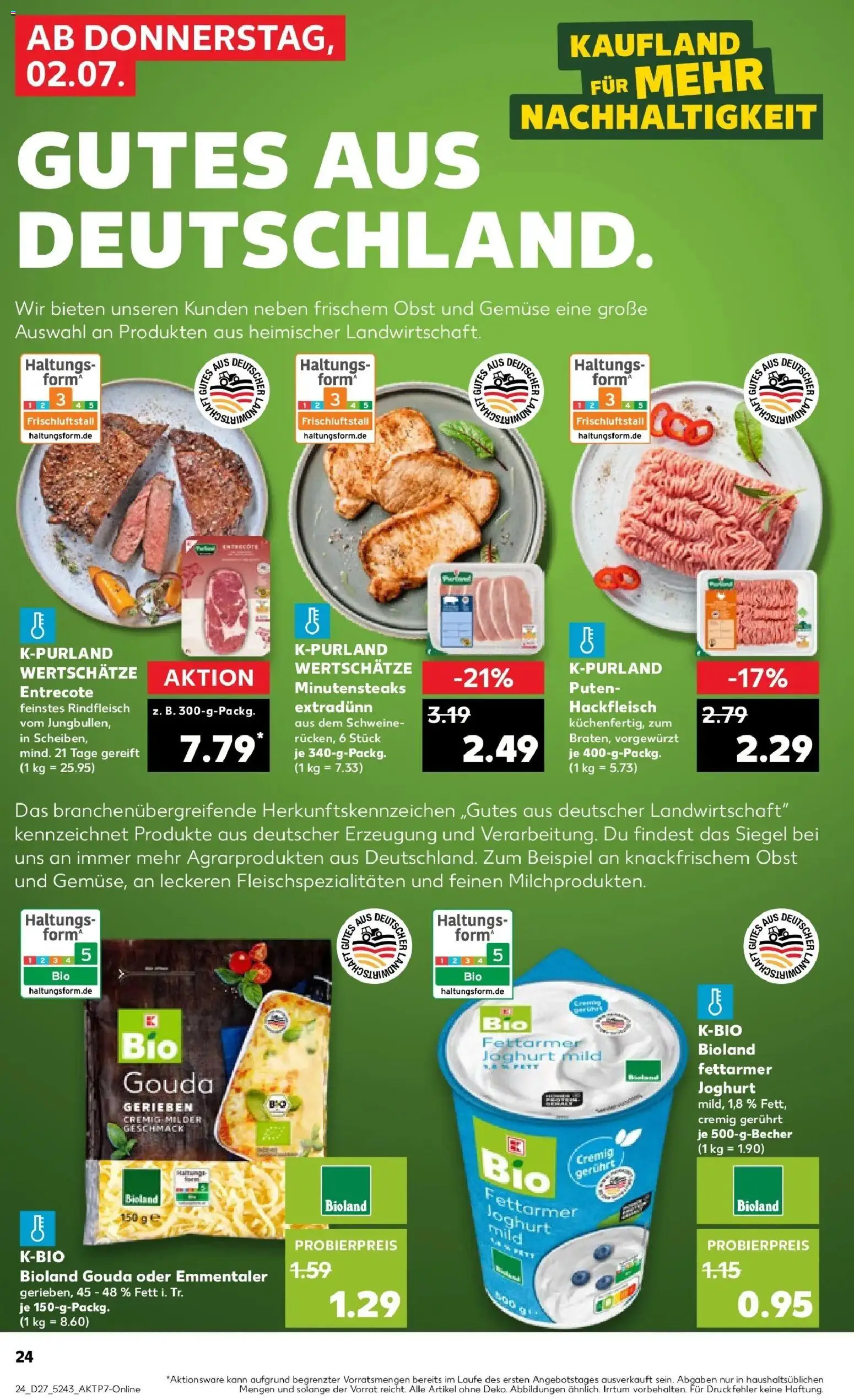 Kaufland Prospekt Alzey – gültig ab 29.06.2026 | Seite: 31 | Produkte: Gouda, Entrecote, Gemüse, Obst