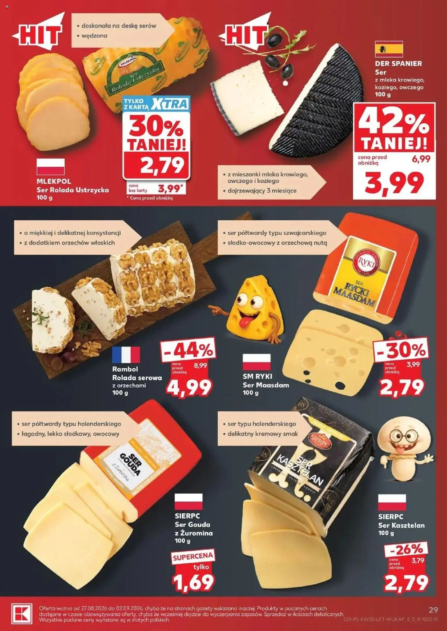 Kaufland gazetka od 27.08.2026 - od jutra PDF | Strona: 29 | Produkty: Mleka, Rolada Ustrzycka, Orzechowa, Ser gouda