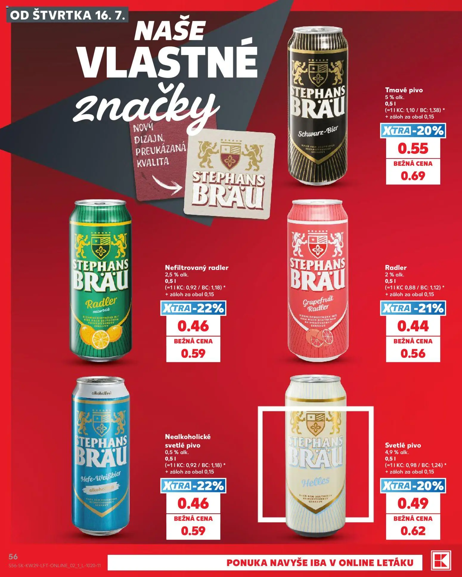 Kaufland SK akciós ujság - amely érvényes a következő dátumtól: 2026.07.16. | Oldal: 56 | Termékek: Radler, Grapefruit