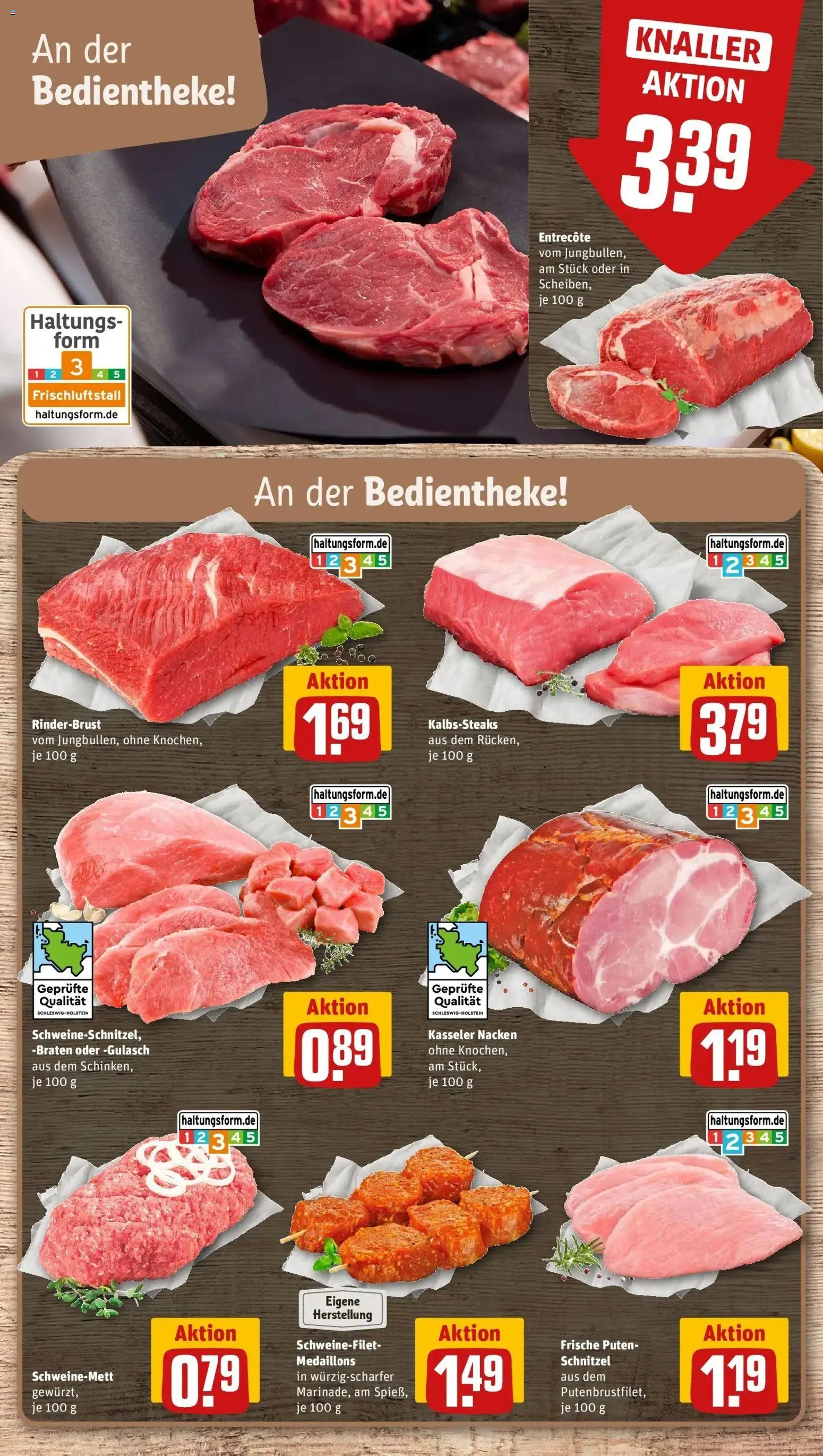 REWE Prospekt ab 19.10.2026 zum Blättern » Angebote | Seite: 10 | Produkte: Entrecote, Schnitzel, Schweinefilet, Kasseler nacken