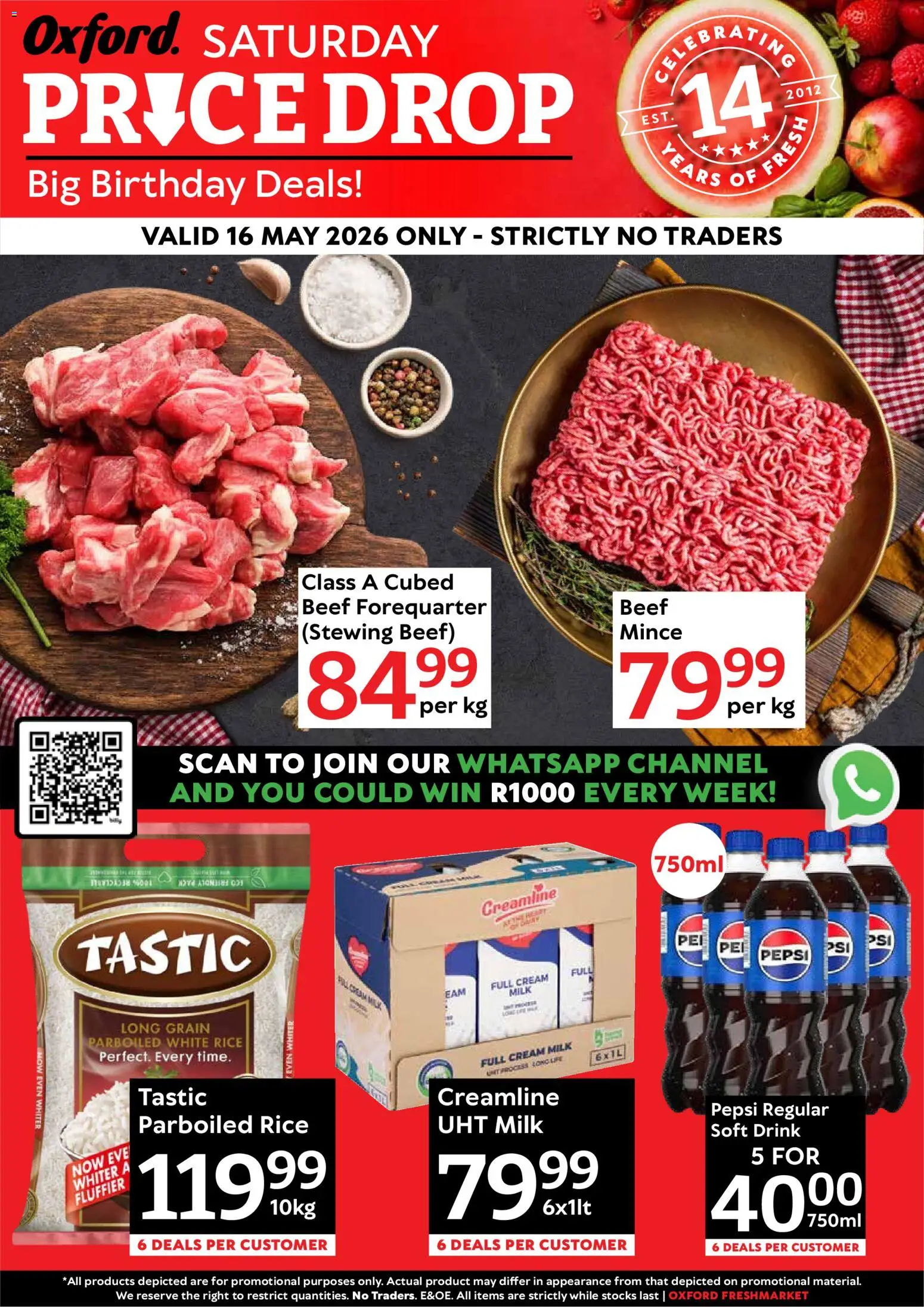 New Oxford Freshmarket catalogue – valid from 16.05.2026 | Page: 1 | Products: Milk, Rice, Beef, Cream
